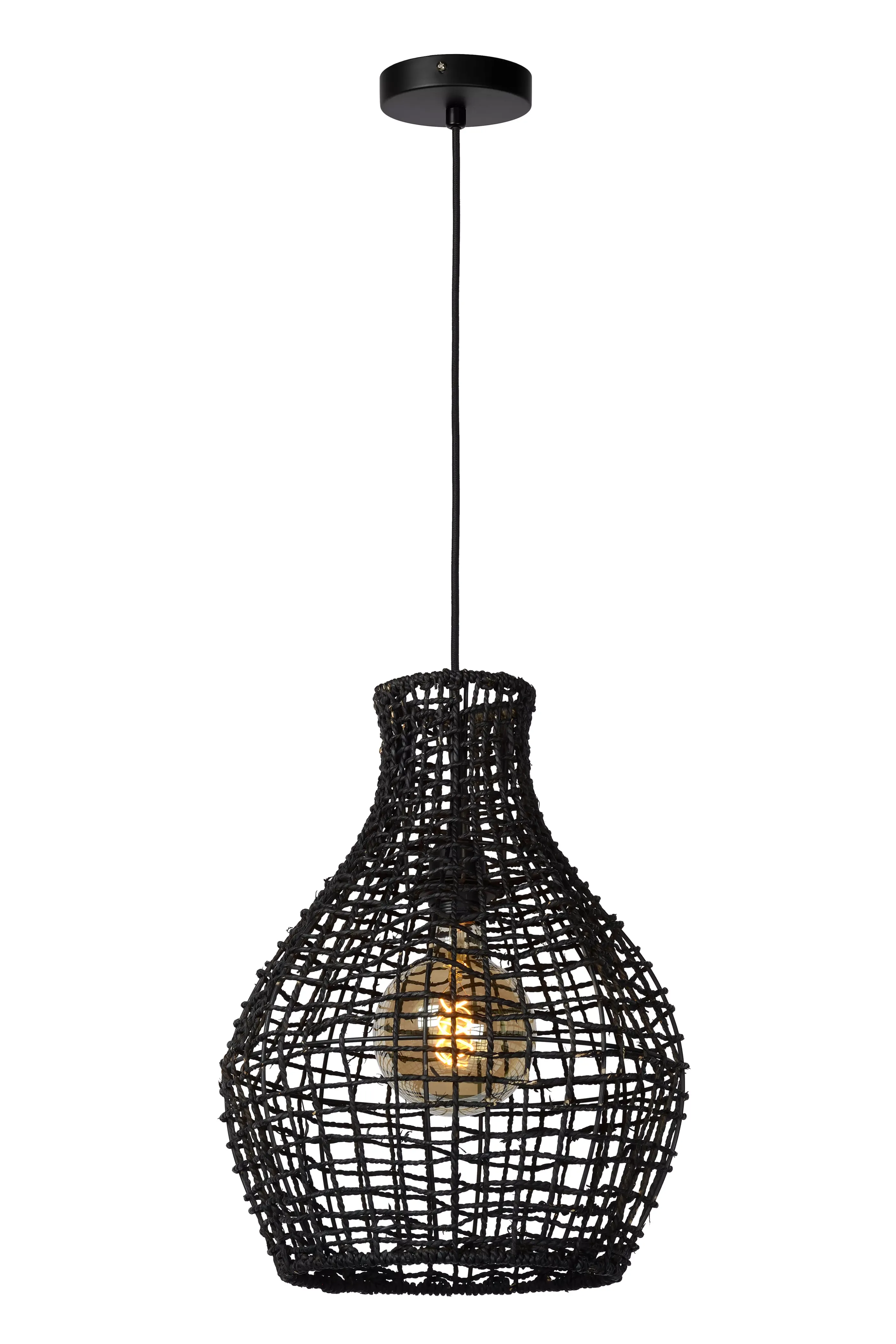 Hot ALBAN - Hanglamp - Ø 35 cm - 1xE27 - Zwart Hanglampen