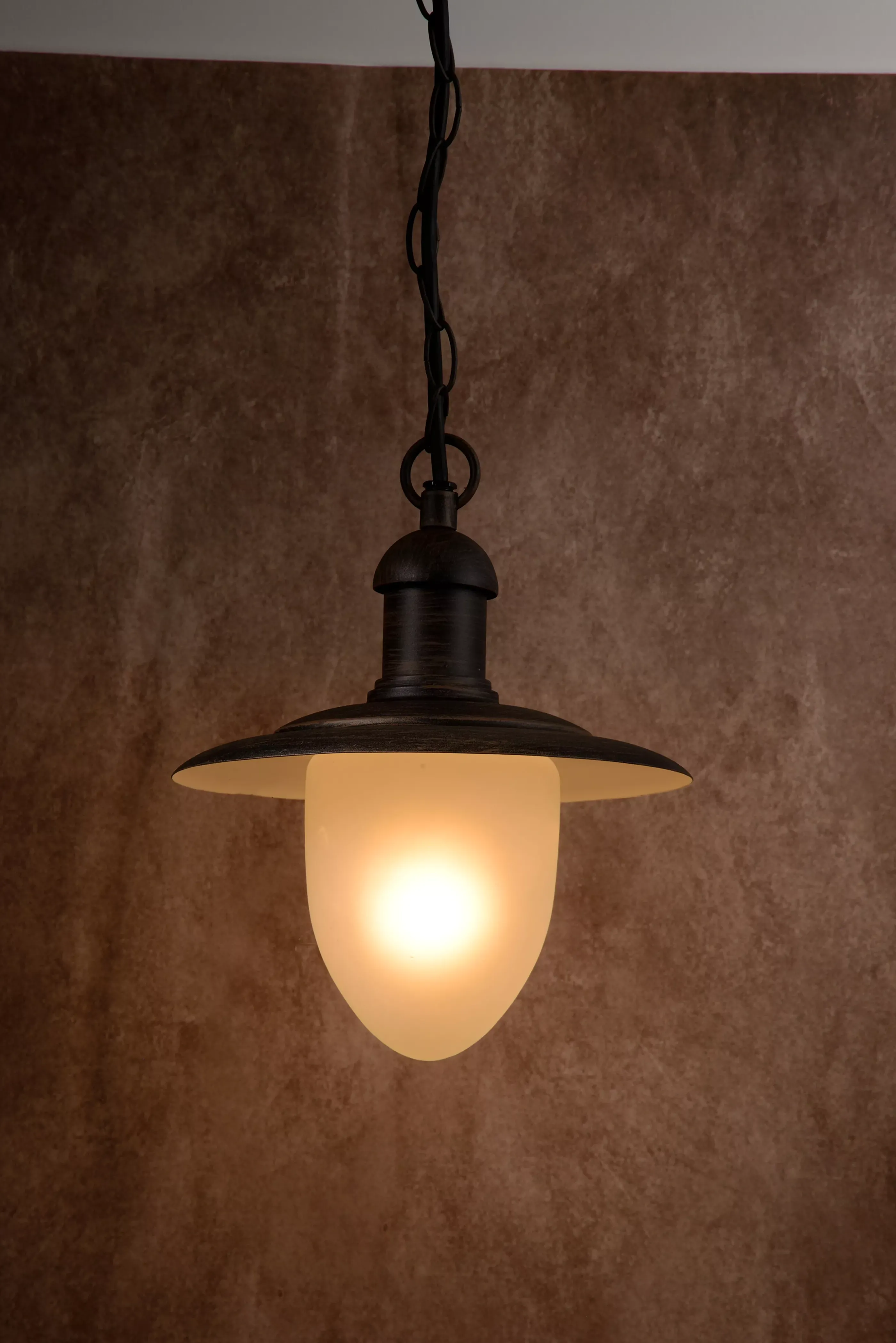 Discount ARUBA - Hanglamp Binnen/Buiten - Ø 25 cm - 1xE27 - IP44 - Roest bruin Hanglampen Buiten