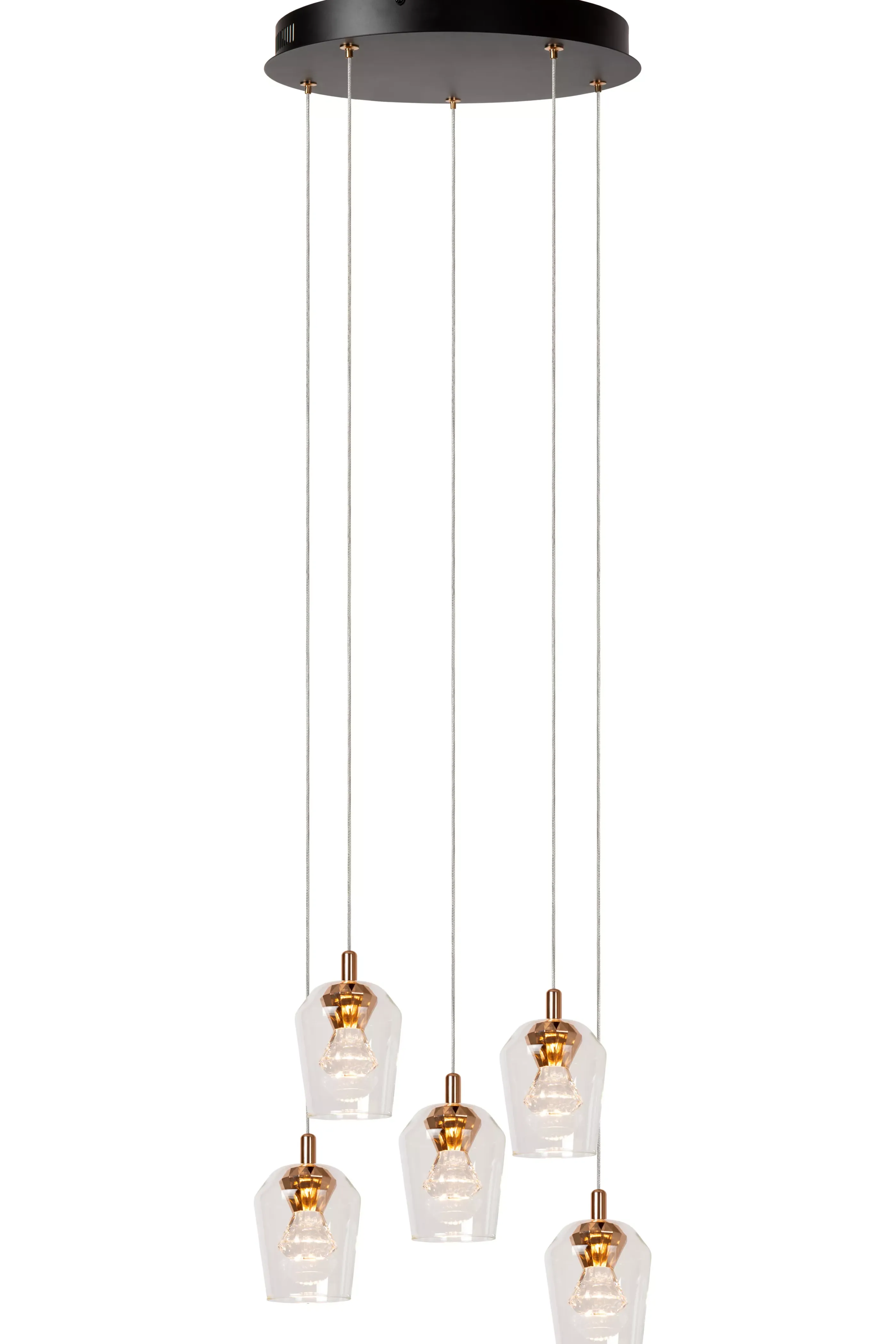 Flash Sale BERLIANE - Hanglamp - Ø 34 cm - LED Dimb. - 5x4W 2700K - Transparant Hanglampen