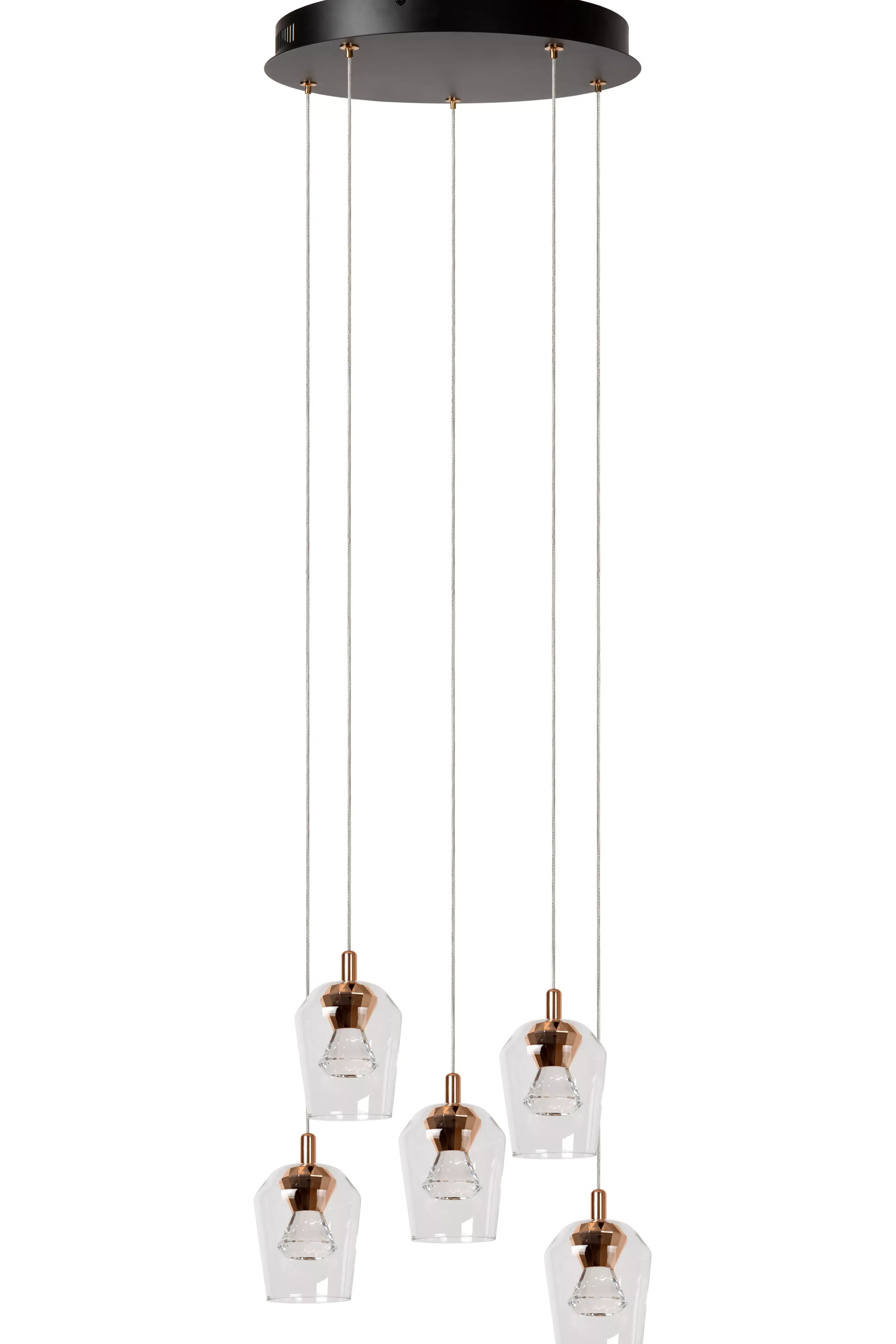 Flash Sale BERLIANE - Hanglamp - Ø 34 cm - LED Dimb. - 5x4W 2700K - Transparant Hanglampen