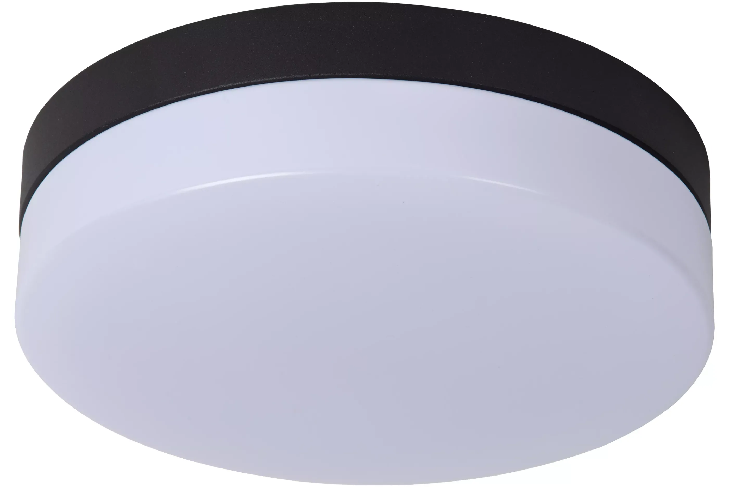 Outlet BISKIT - Plafonnière Badkamer - Ø 23 cm - LED - 1x12W 2700K - IP44 - Beweging & dag/nacht sensor - Zwart Plafondlampen