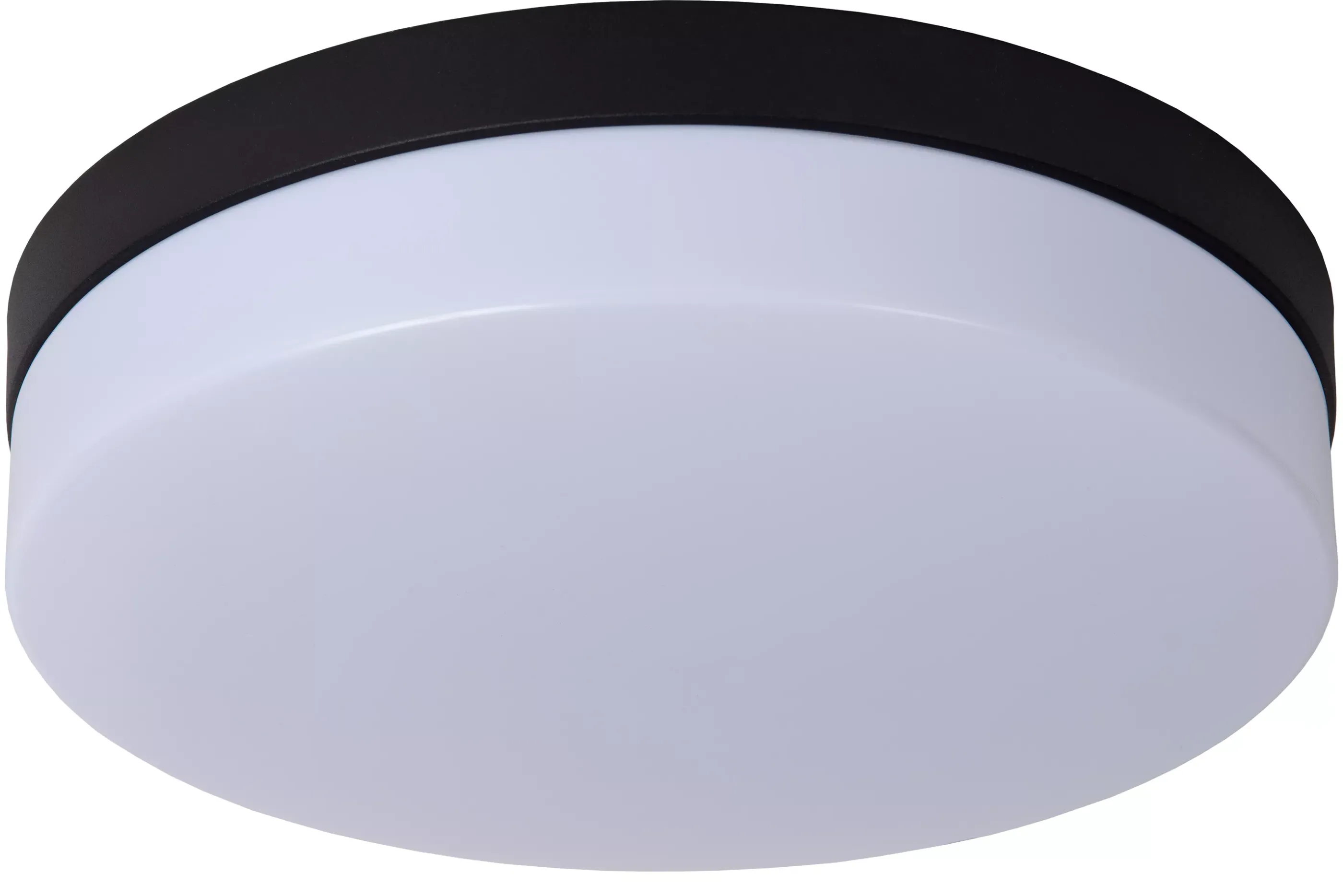 Flash Sale BISKIT - Plafonnière Badkamer - Ø 28 cm - LED - 1x18W 2700K - IP44 - Beweging & dag/nacht sensor - Zwart Plafondlampen