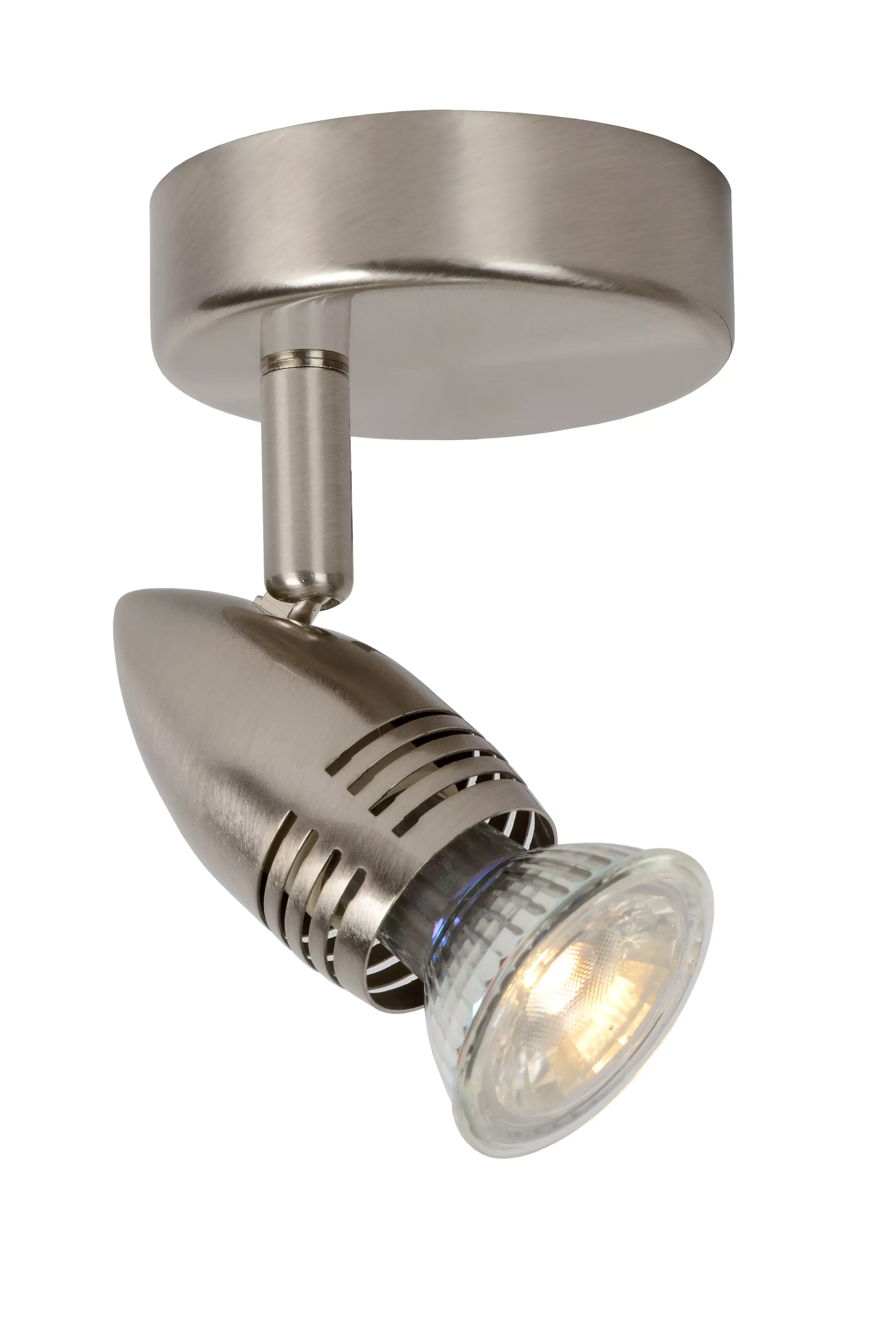 Outlet CARO-LED - Plafondspot - Ø 9 cm - LED - GU10 - 1x5W 2700K - Mat chroom Plafondlampen