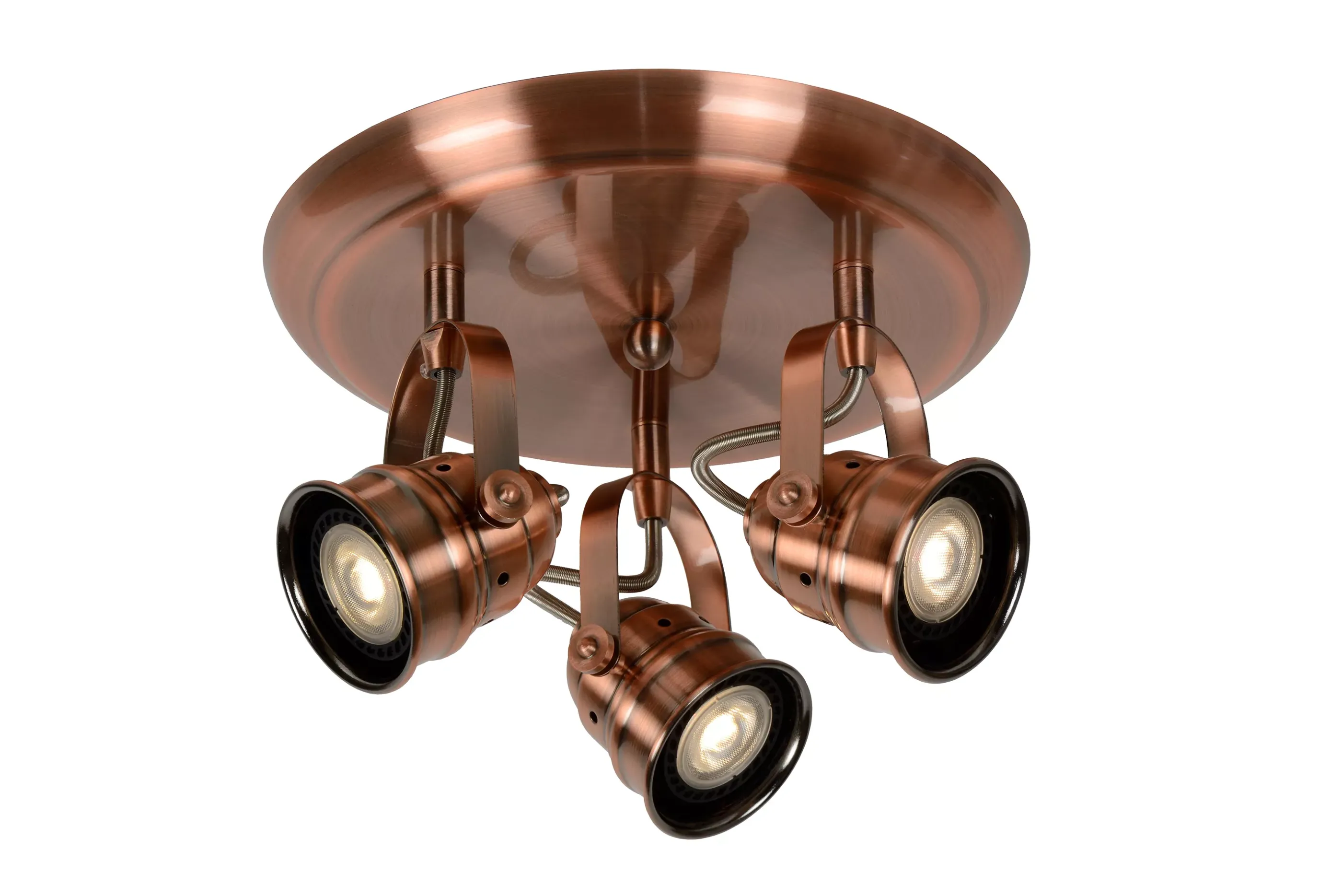 Clearance CIGAL - Plafondspot - LED - GU10 - 3x5W 2700K - Koper Plafondlampen