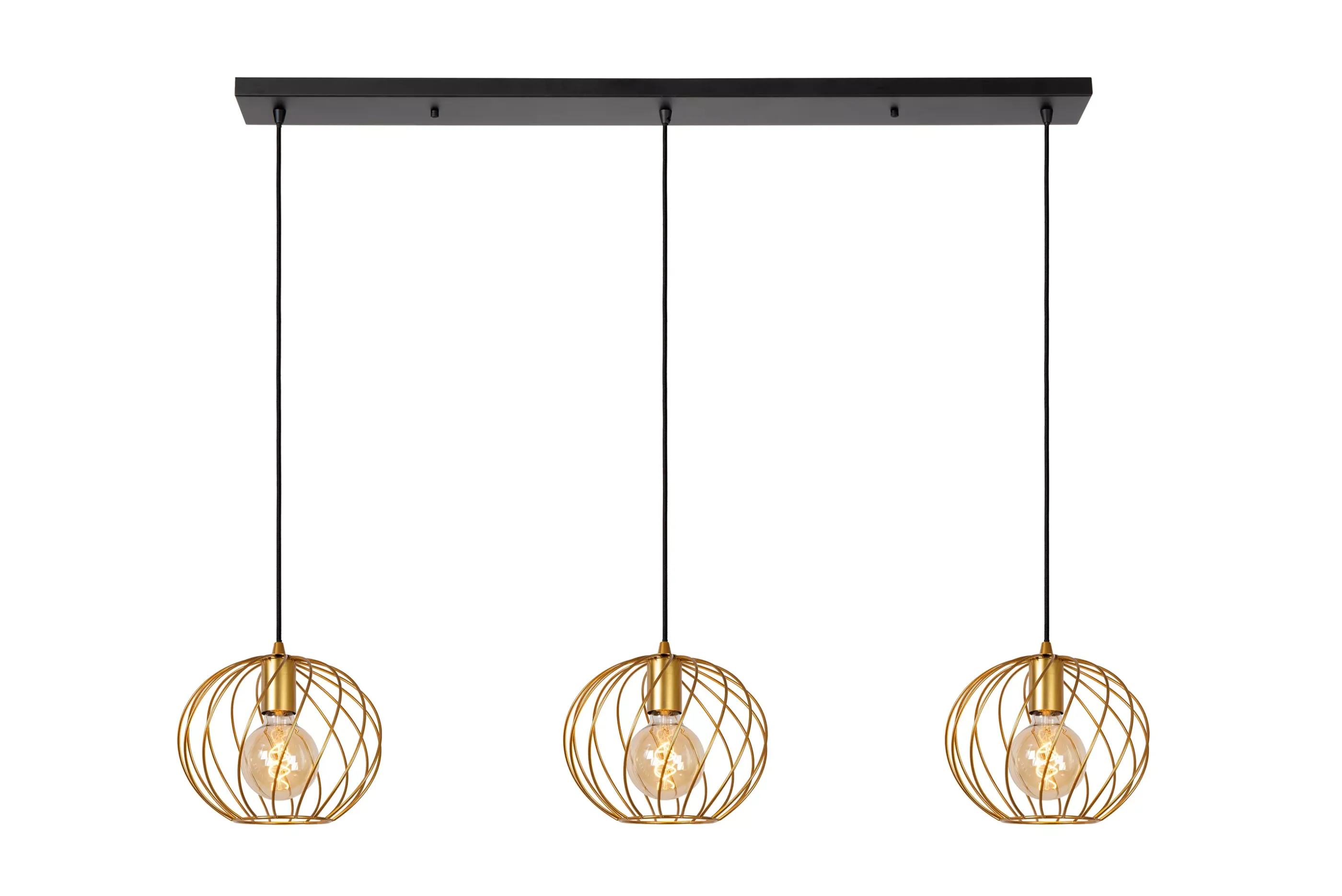 Fashion DANZA - Hanglamp - 3xE27 - Mat Goud / Messing Hanglampen