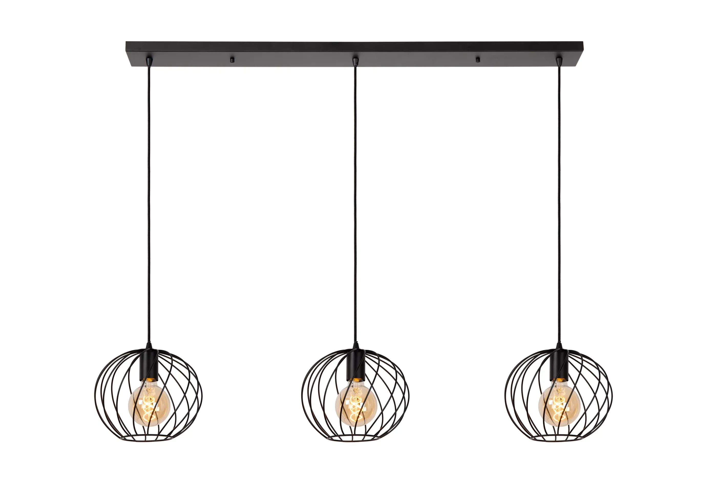 Discount DANZA - Hanglamp - 3xE27 - Zwart Hanglampen