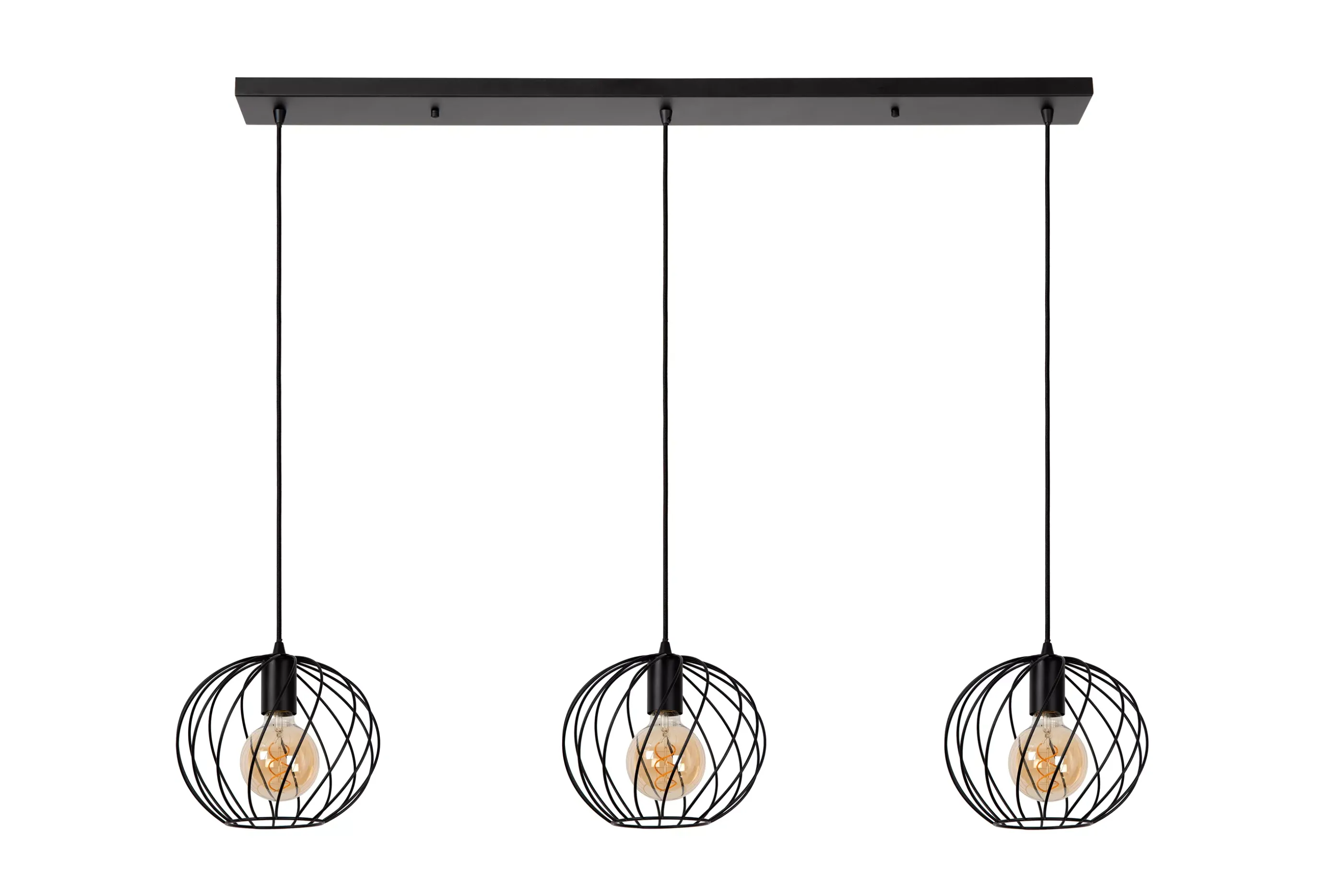 Discount DANZA - Hanglamp - 3xE27 - Zwart Hanglampen