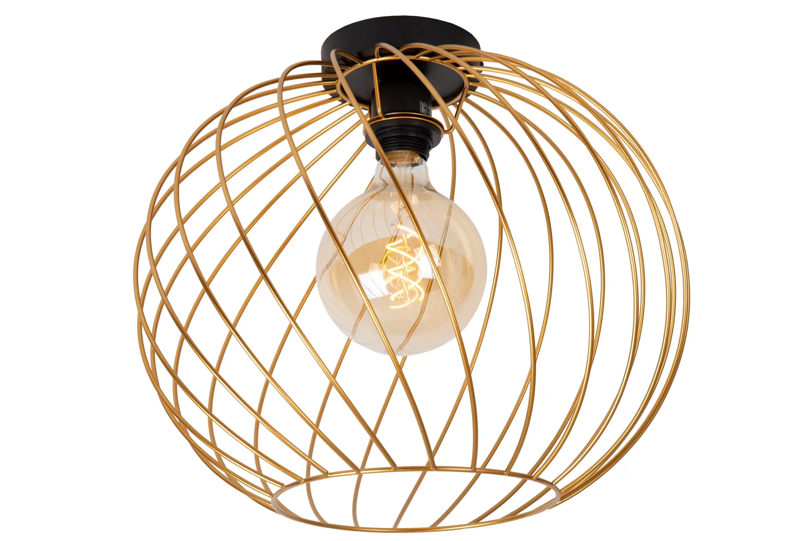 Discount DANZA - Plafonnière - Ø 40 cm - 1xE27 - Mat Goud / Messing Plafondlampen