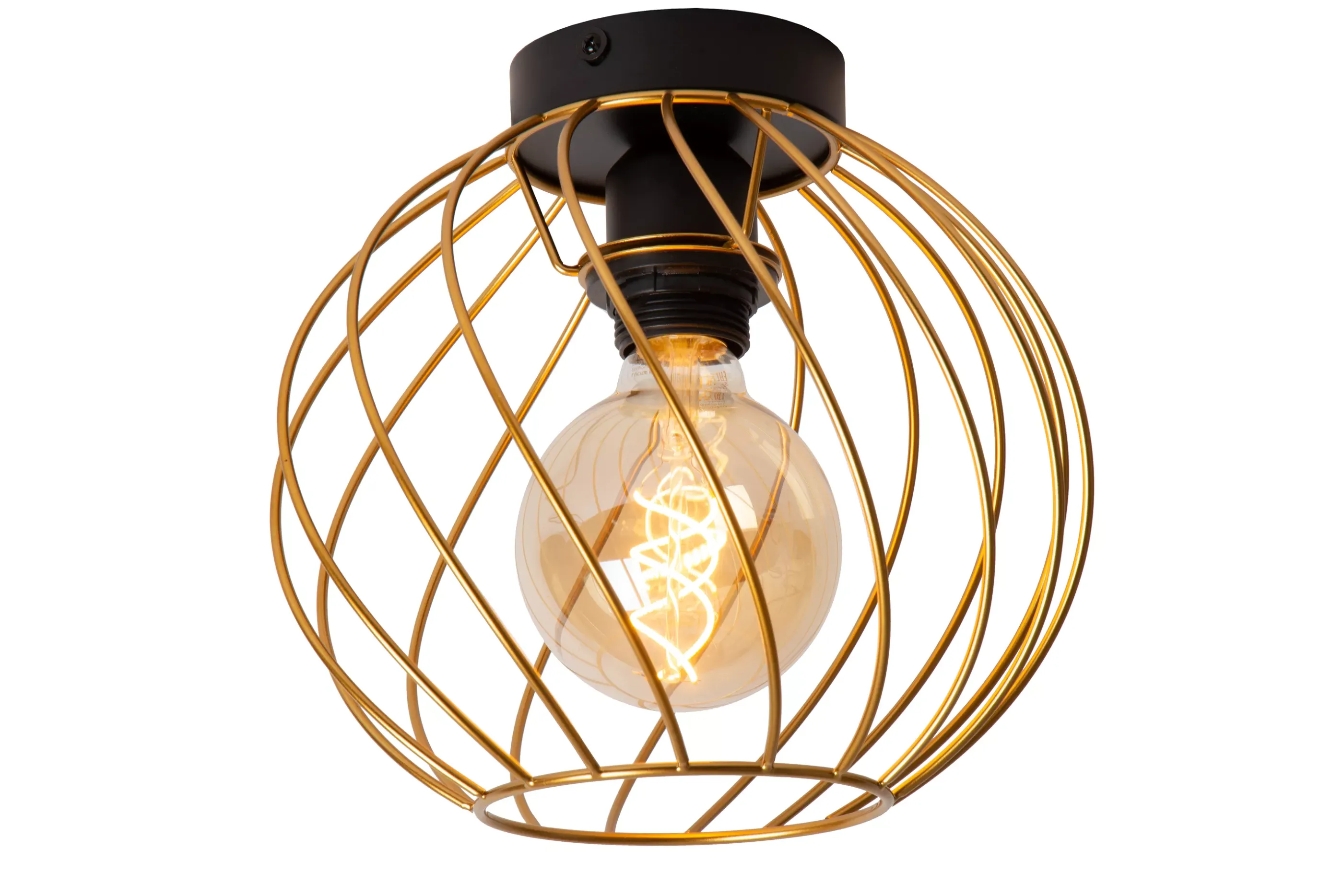 Flash Sale DANZA - Plafonnière - Ø 25 cm - 1xE27 - Mat Goud / Messing Plafondlampen