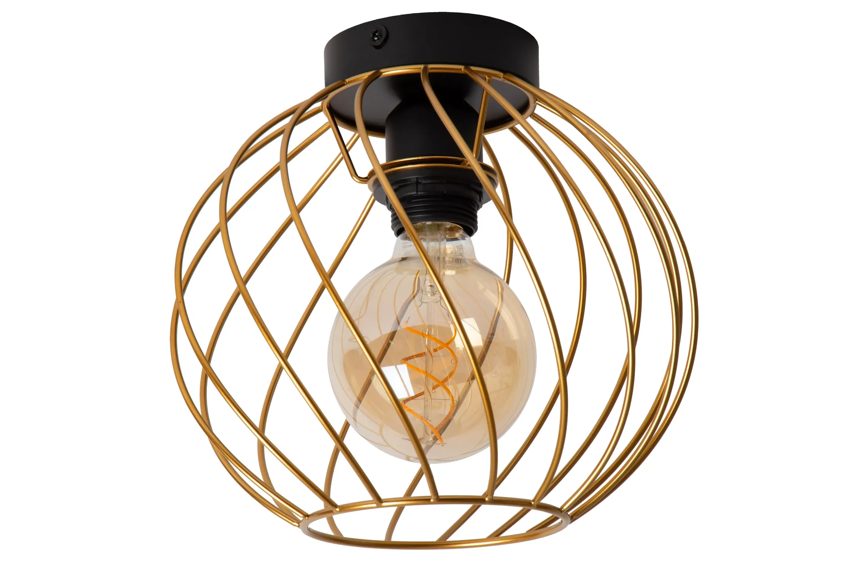 Flash Sale DANZA - Plafonnière - Ø 25 cm - 1xE27 - Mat Goud / Messing Plafondlampen