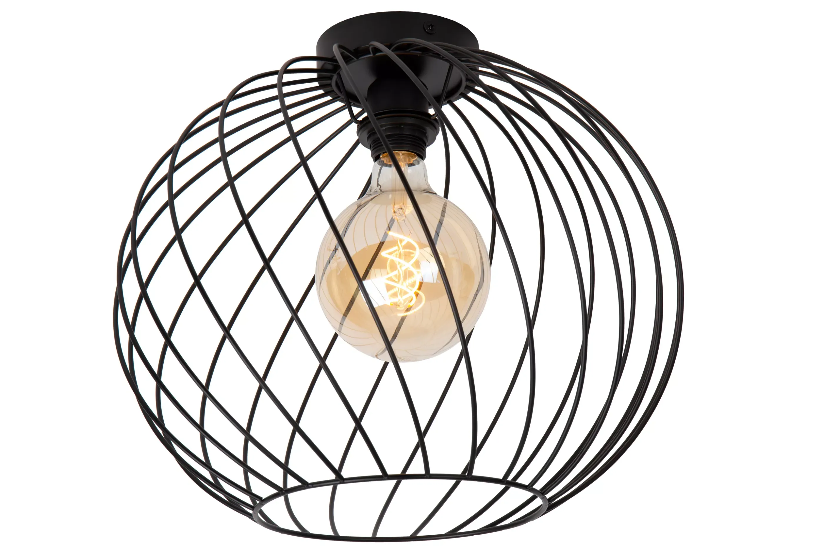Discount DANZA - Plafonnière - Ø 40 cm - 1xE27 - Zwart Plafondlampen