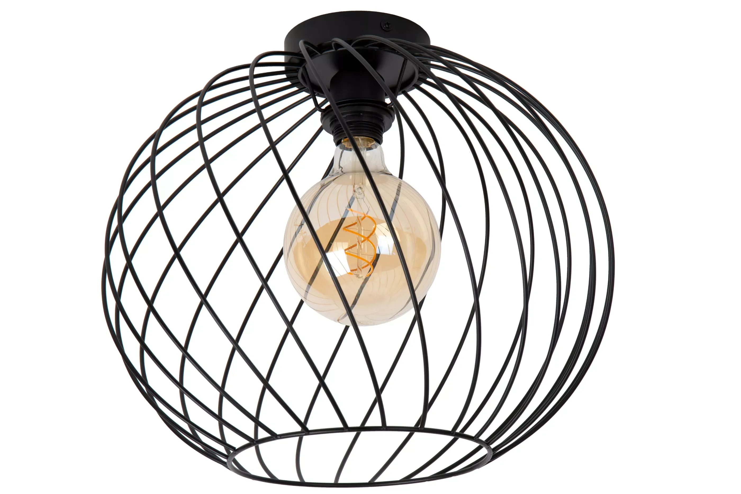 Discount DANZA - Plafonnière - Ø 40 cm - 1xE27 - Zwart Plafondlampen