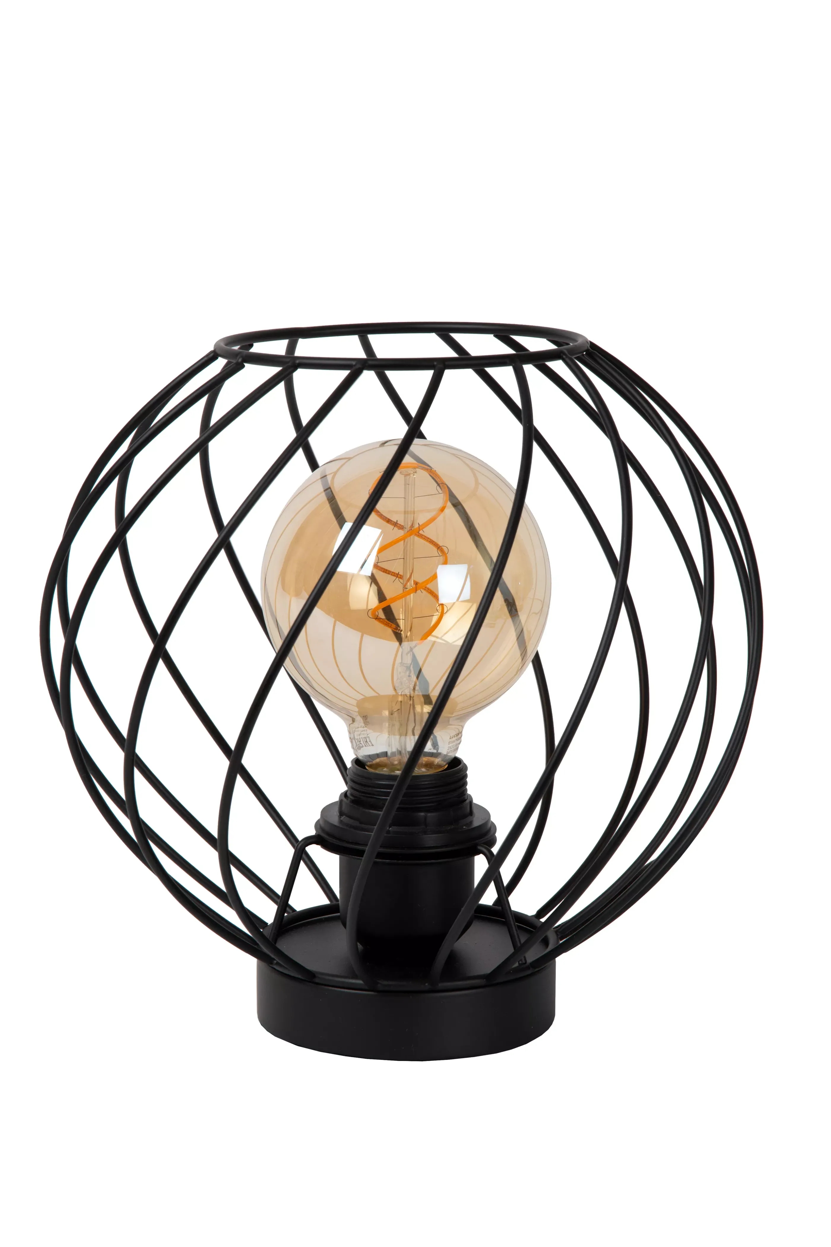 Clearance DANZA - Tafellamp - Ø 25 cm - 1xE27 - Zwart Tafellampen