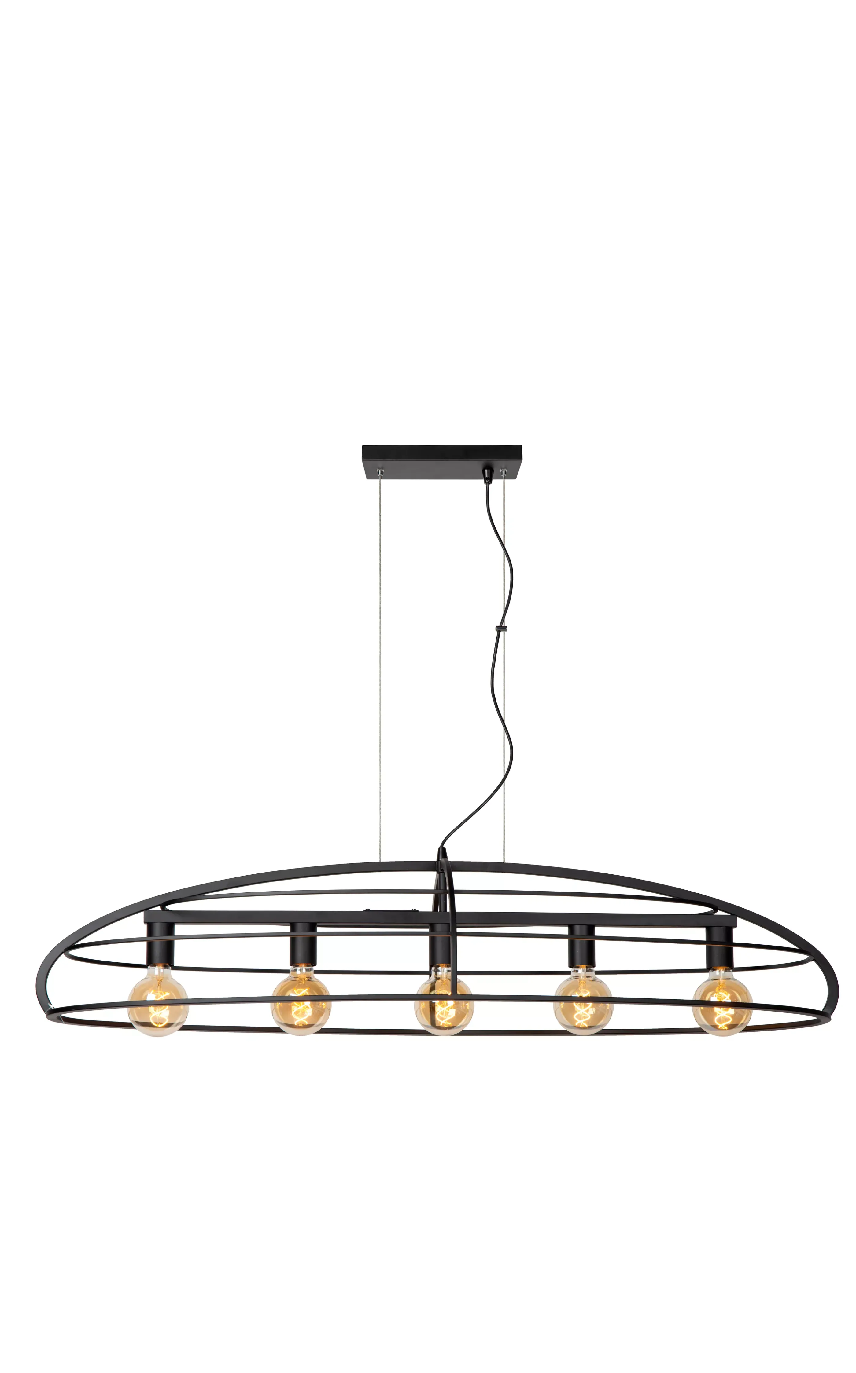 New DIKRA - Hanglamp - 5xE27 - Zwart Hanglampen