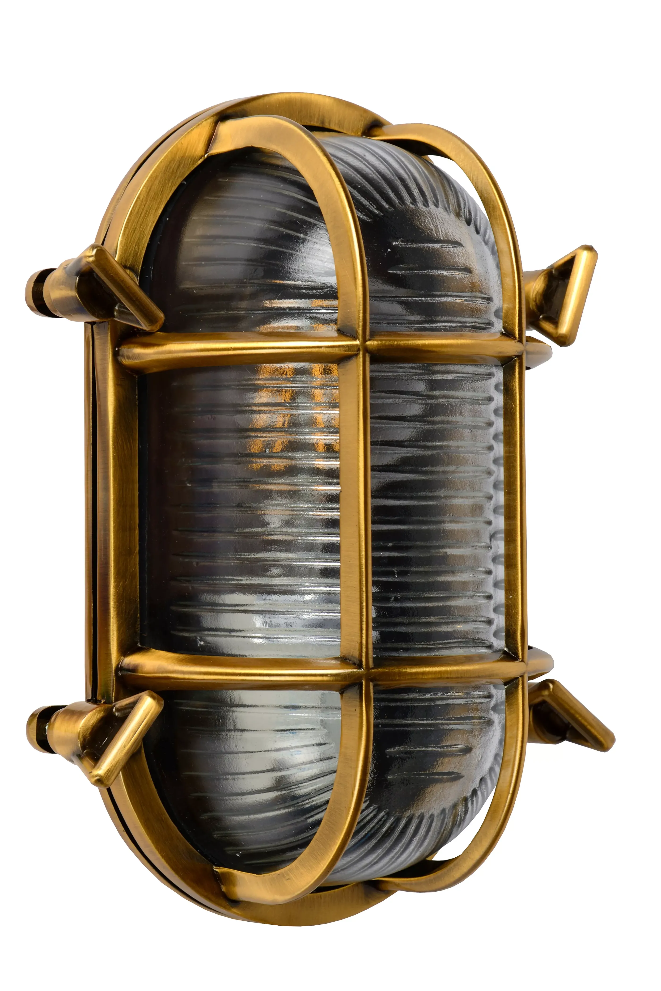 New DUDLEY - Wandlamp Binnen/Buiten - 1xE27 - IP65 - Mat Goud / Messing Wandverlichting Buiten