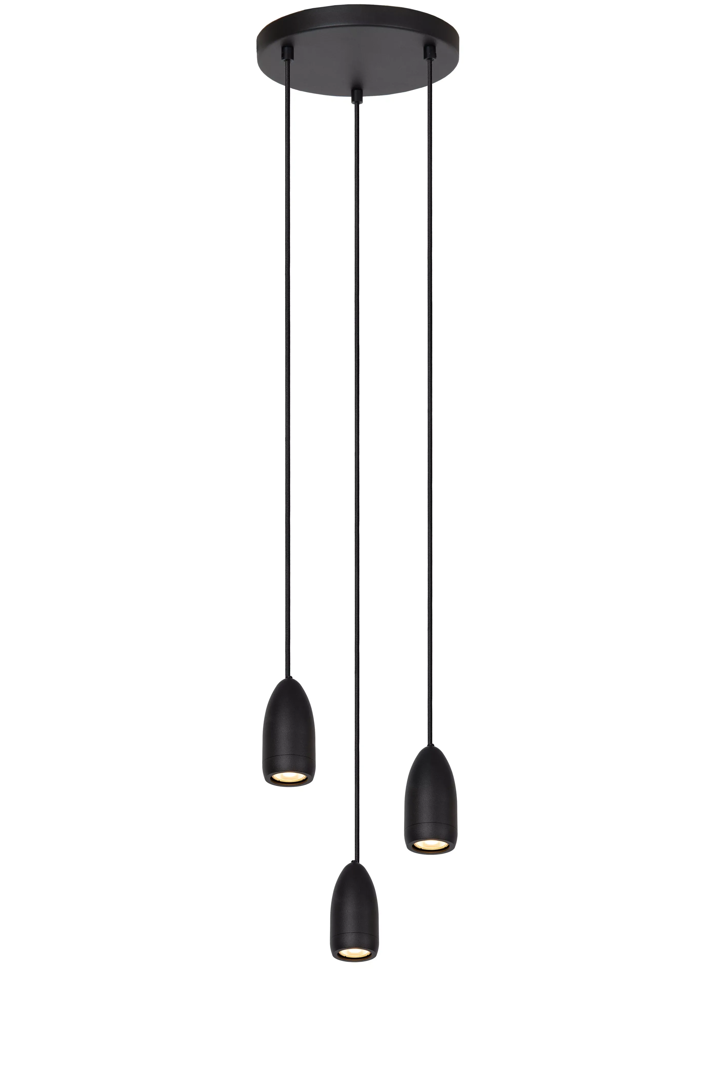 Clearance EVORA - Hanglamp - Ø 25 cm - 3xGU10 - Zwart Hanglampen