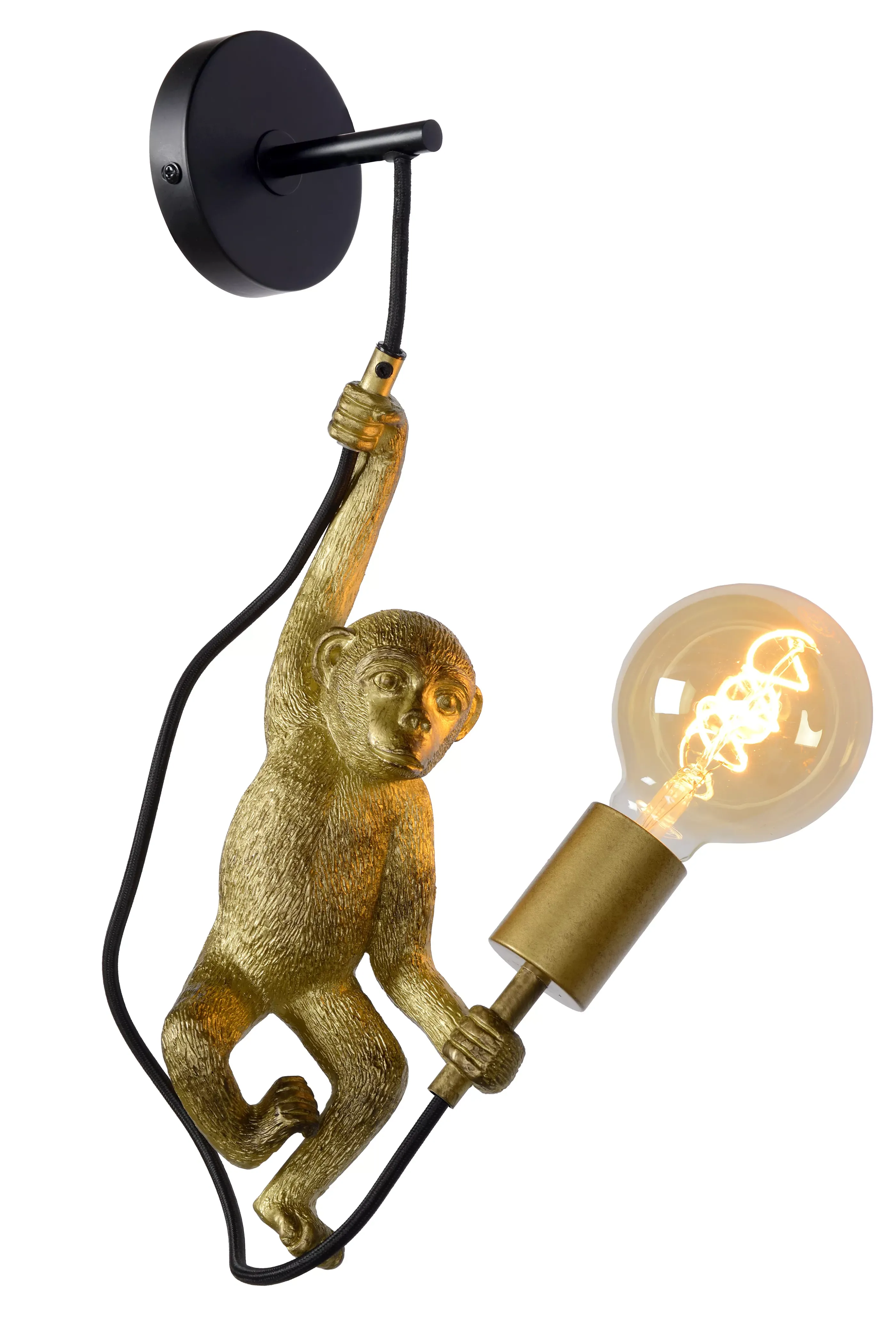 Best Sale EXTRAVAGANZA CHIMP - Wandlamp - 1xE27 - Zwart Wandverlichting