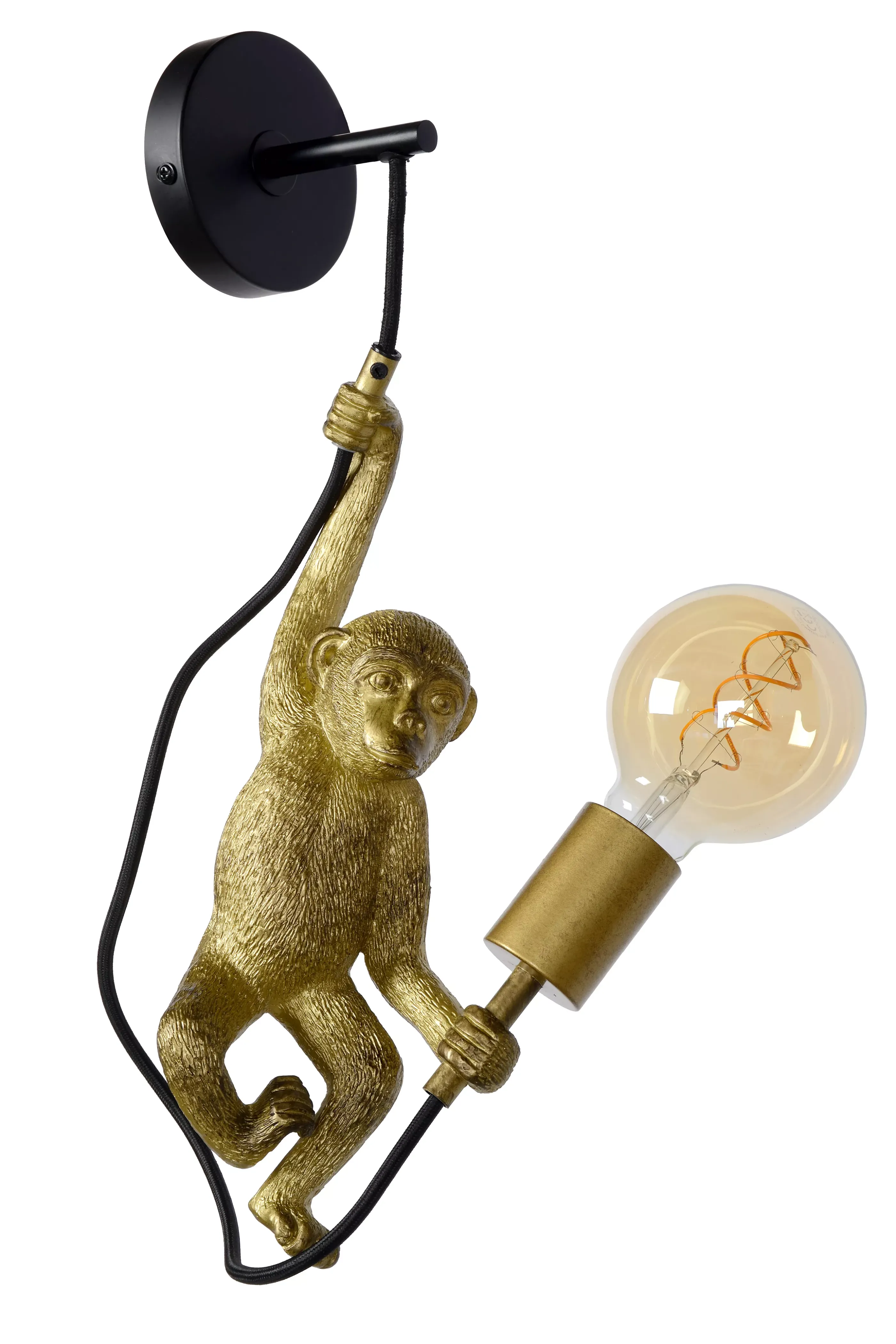 Best Sale EXTRAVAGANZA CHIMP - Wandlamp - 1xE27 - Zwart Wandverlichting