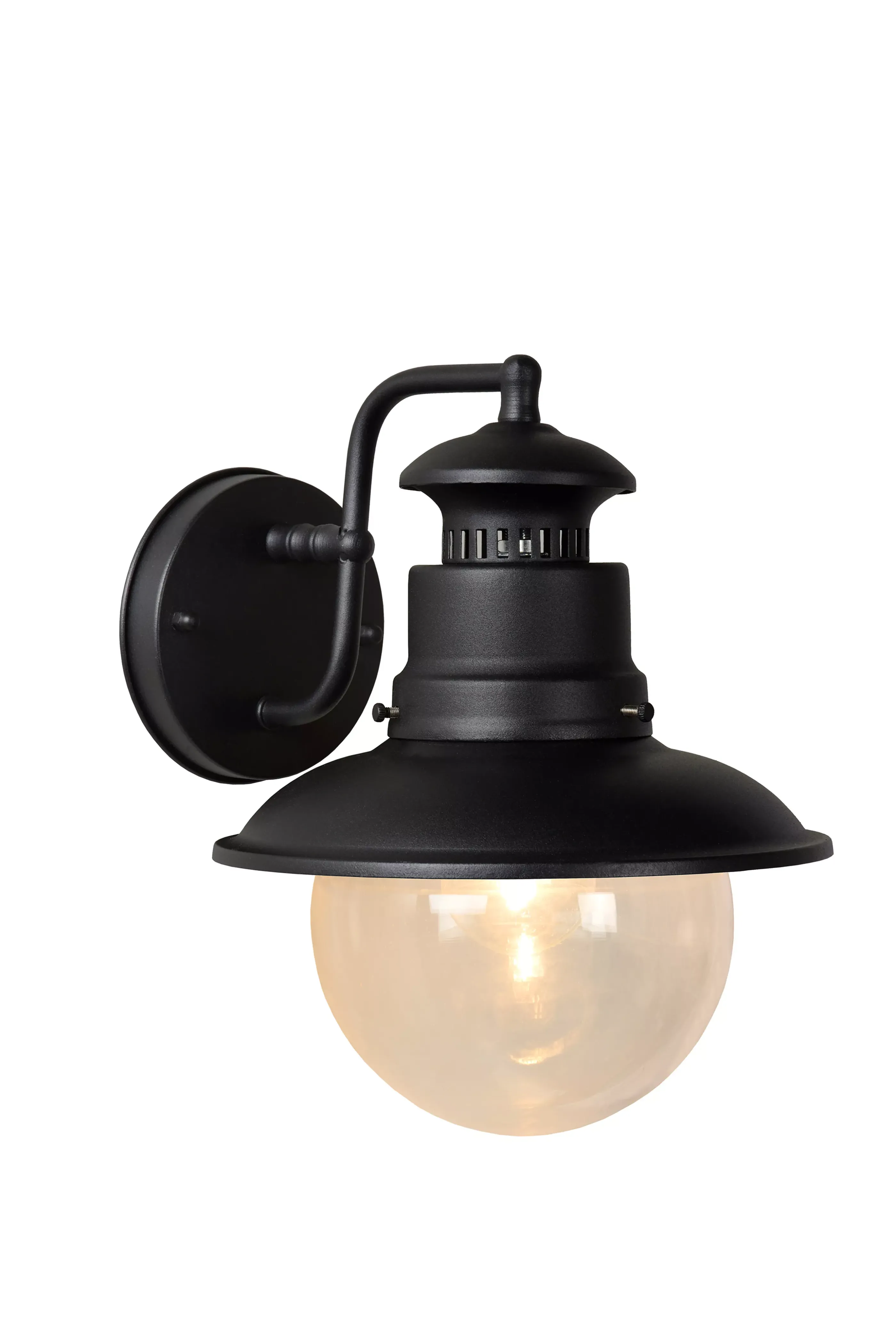 Hot FIGO - Wandlamp Binnen/Buiten - Ø 21,5 cm - 1xE27 - IP44 - Zwart Wandverlichting Buiten