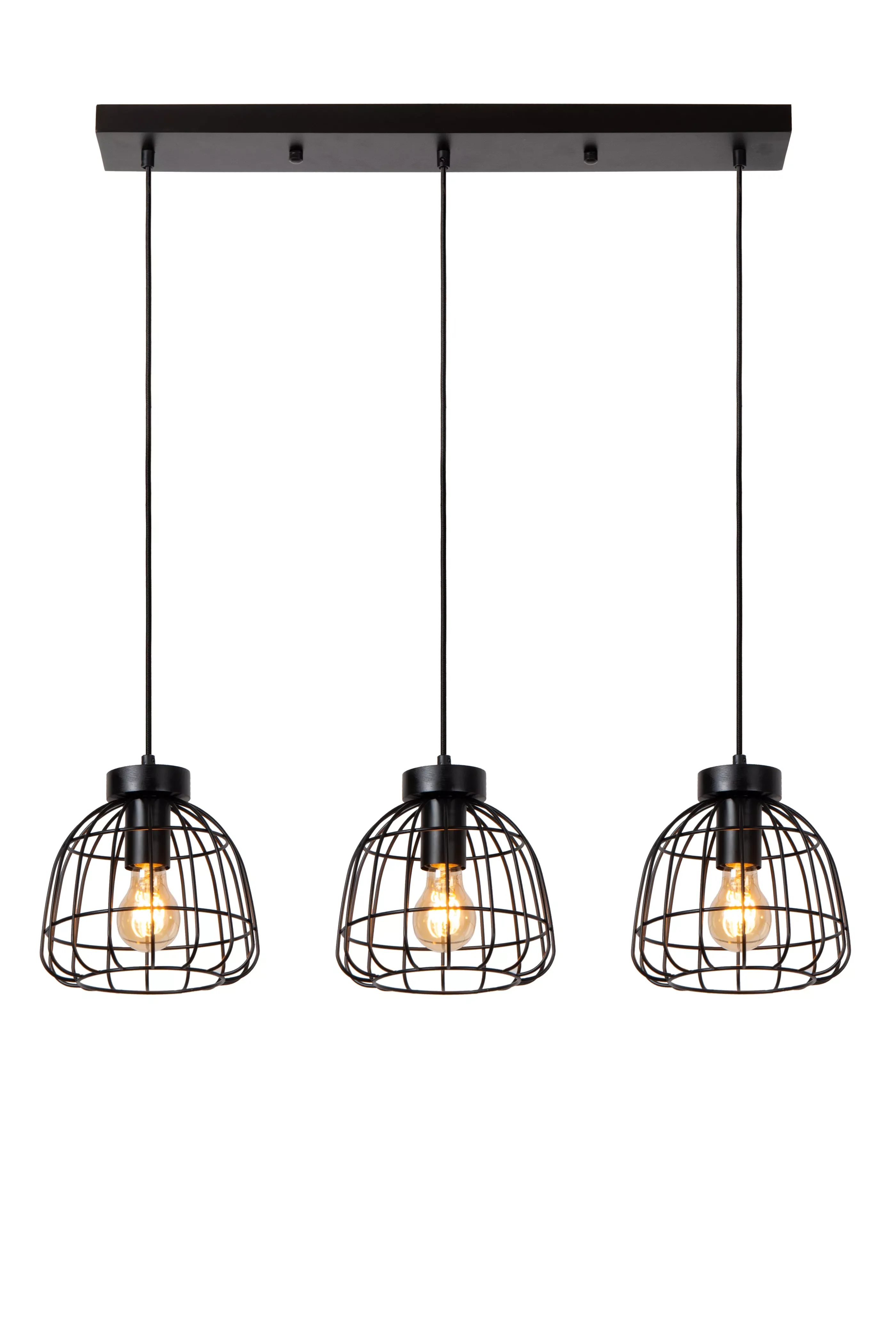 Clearance FILOX - Hanglamp - 3xE27 - Zwart Hanglampen