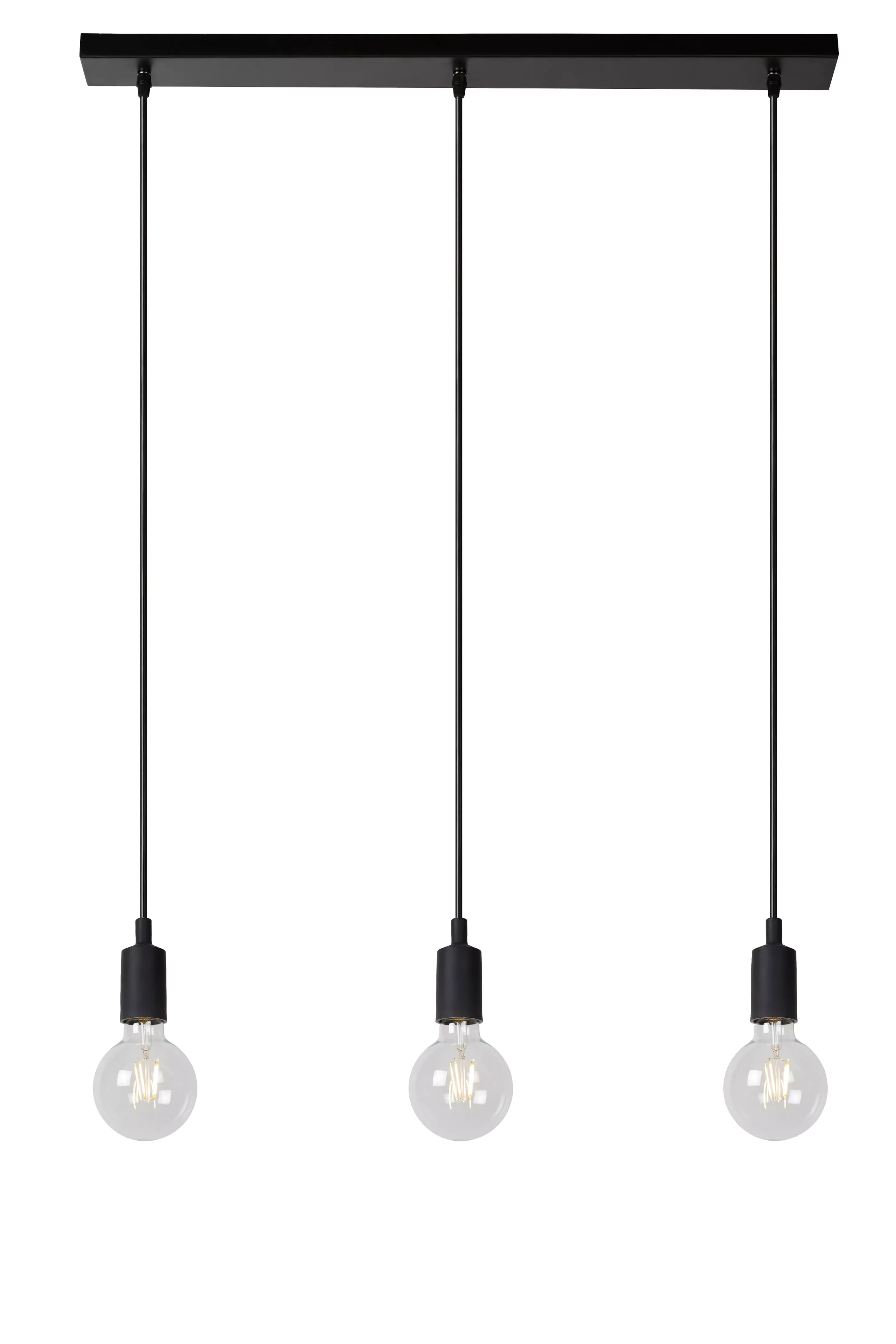 Discount FIX - Hanglamp - 3xE27 - Zwart Hanglampen
