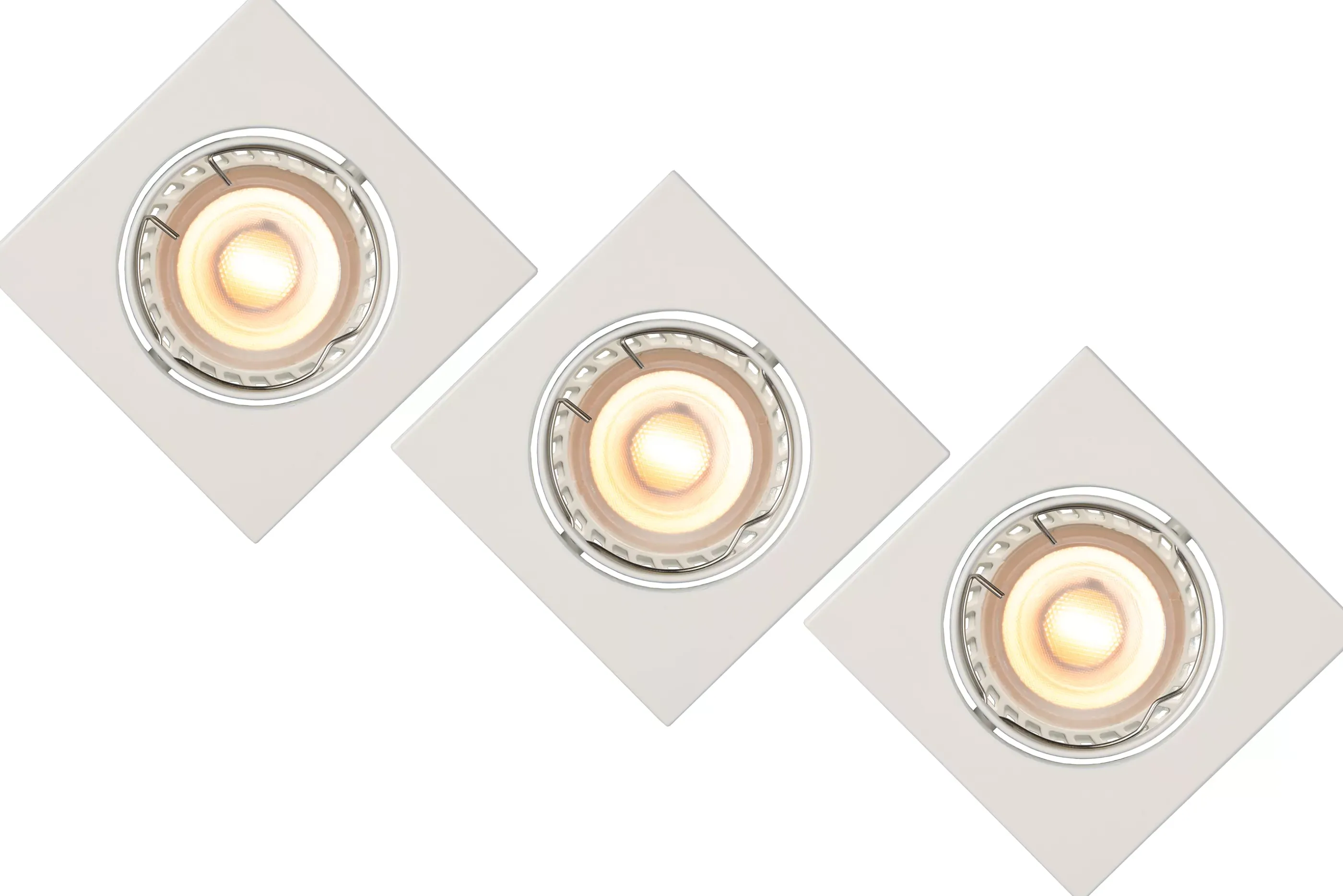 Discount FOCUS - Inbouwspot - LED Dimb. - GU10 - 3x5W 3000K - Wit - Set van 3 Inbouwverlichting