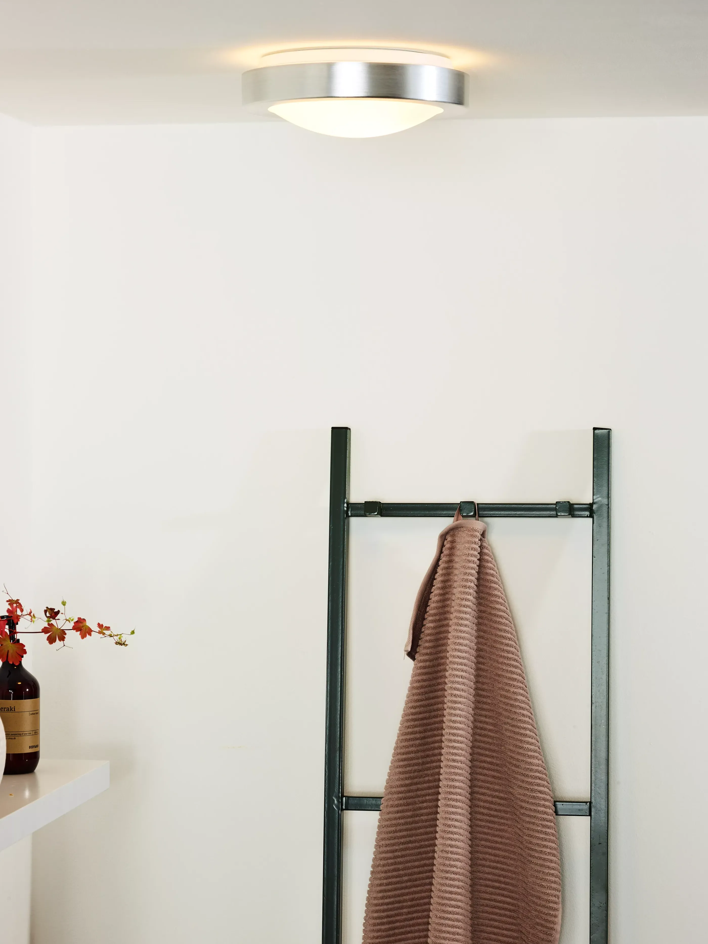 Hot FRESH - Plafonnière Badkamer - Ø 27 cm - 1xE27 - IP44 - Mat chroom Plafondlampen