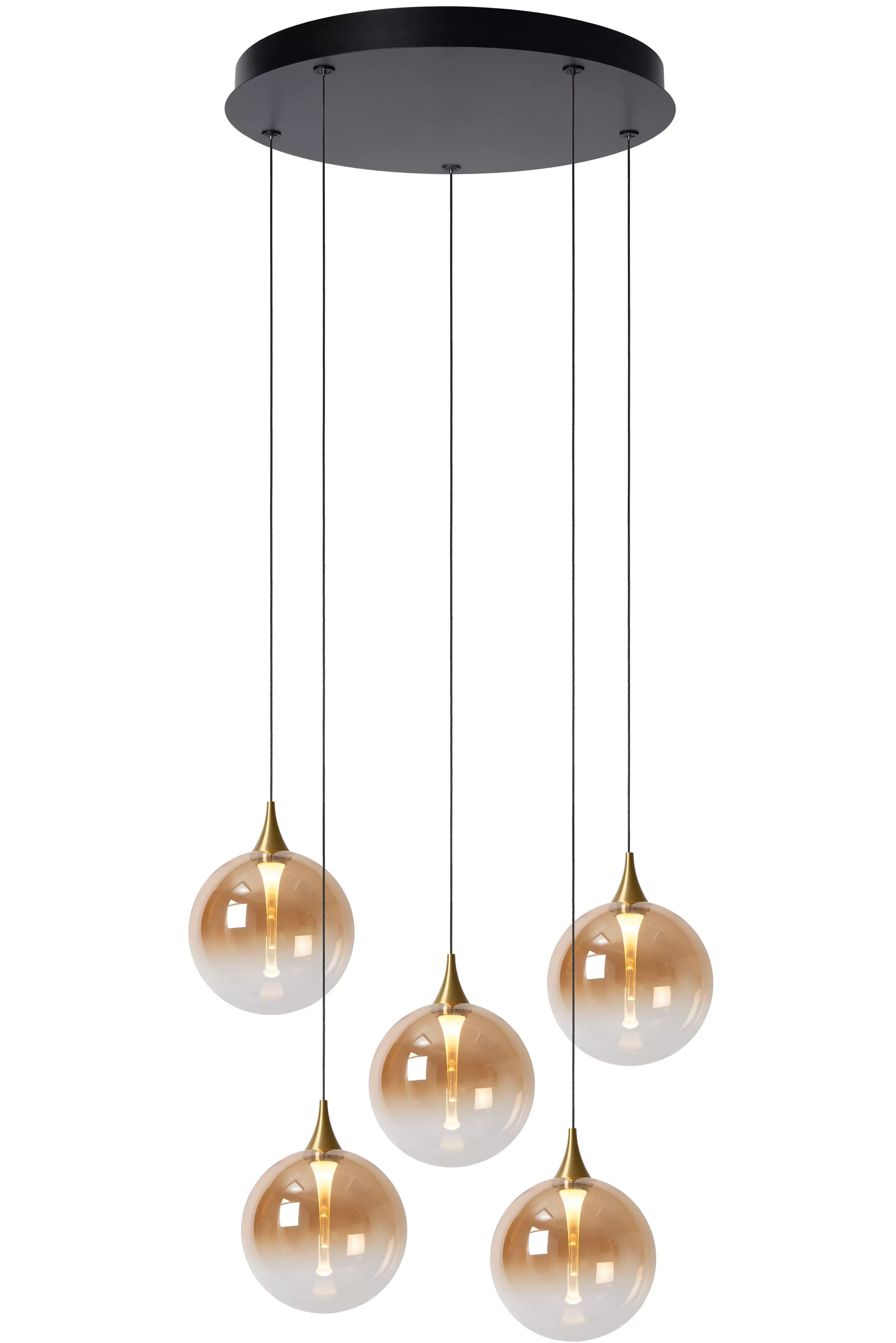 Clearance GISELA - Hanglamp - Ø 48 cm - LED Dimb. - 5x3,8W 2700K - Amber Hanglampen