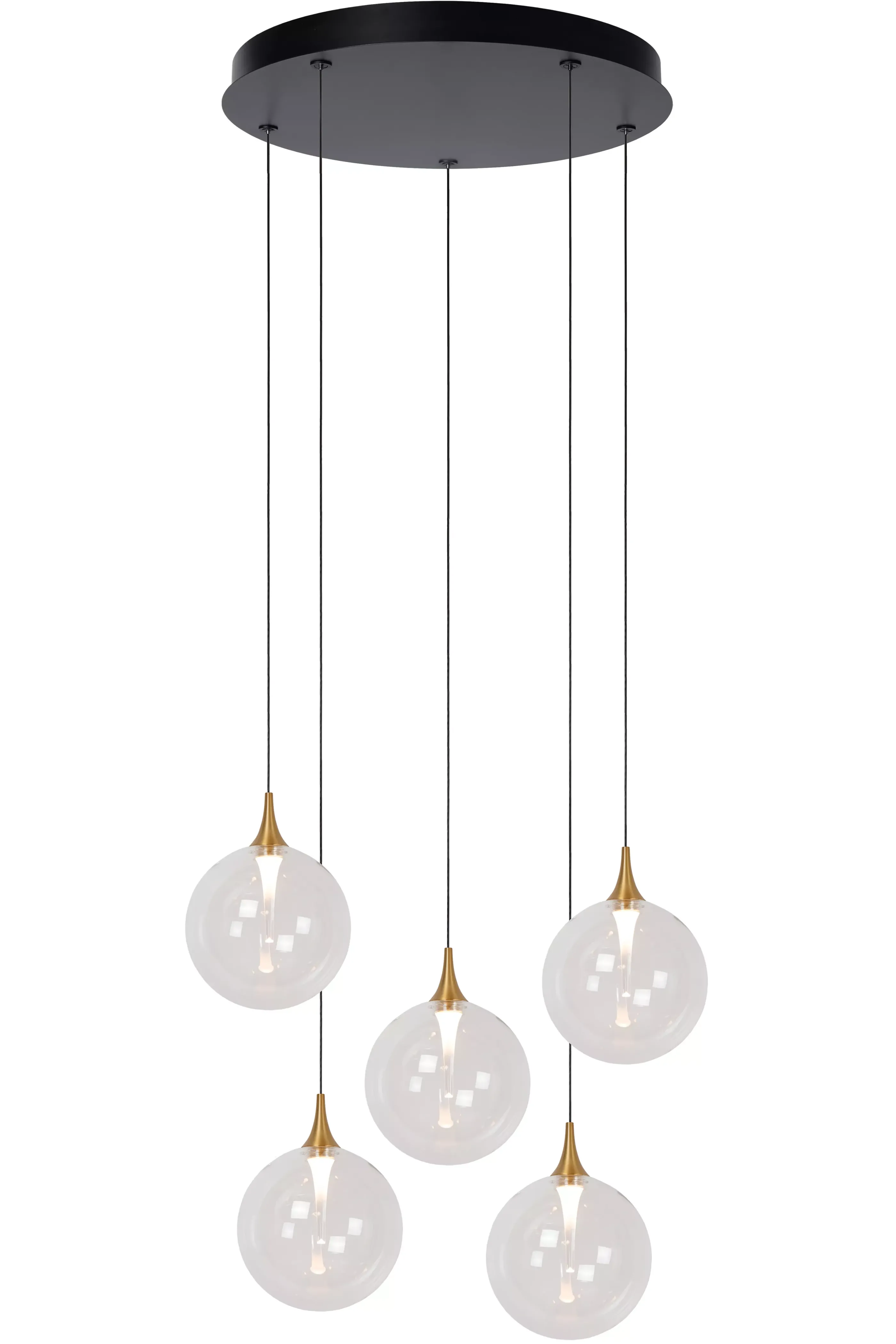Fashion GISELA - Hanglamp - Ø 48 cm - LED Dimb. - 5x3,8W 2700K - Transparant Hanglampen
