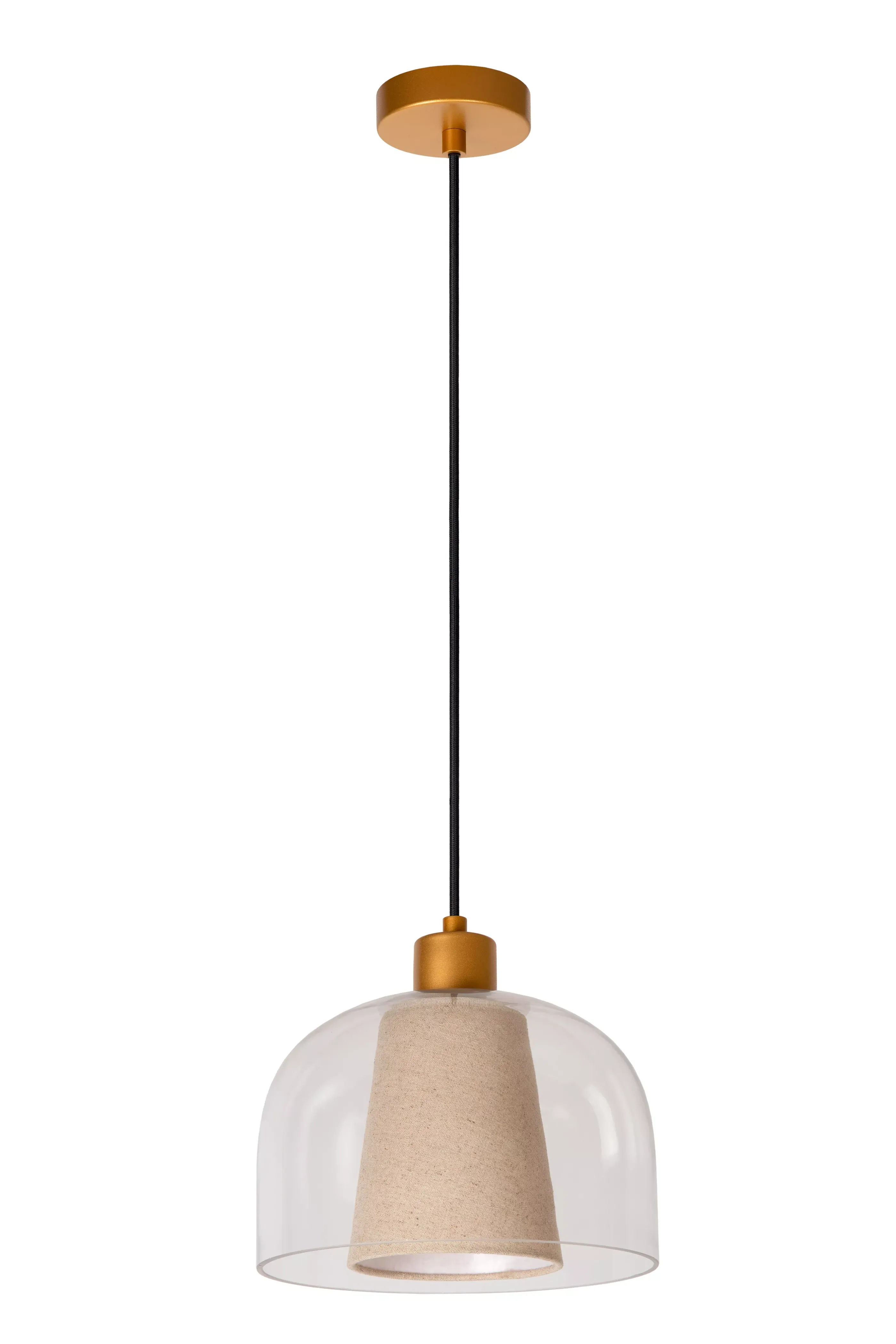 Outlet GUNHILD - Hanglamp - Ø 24 cm - 1xE27 - Transparant Hanglampen