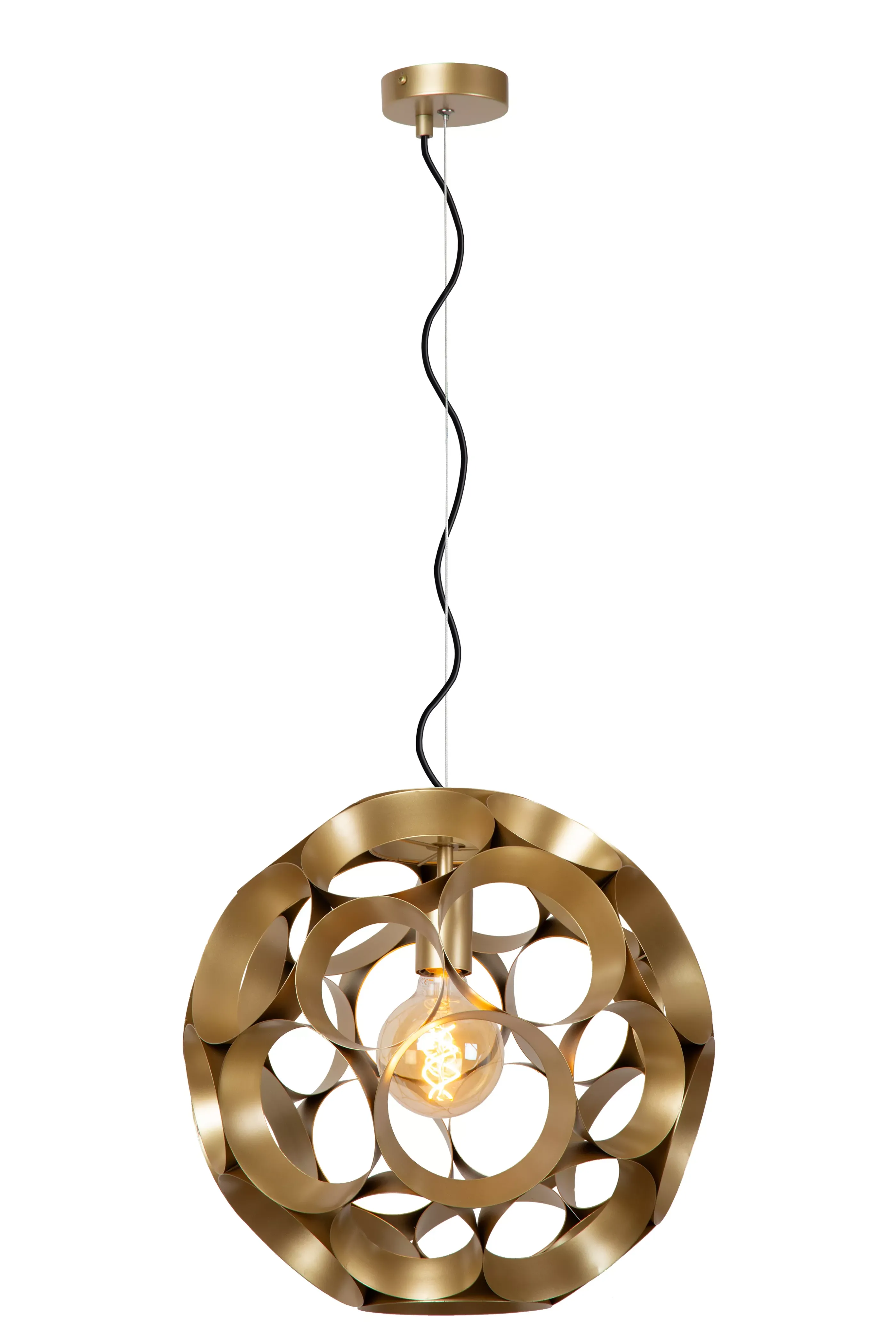 Fashion HANNELORE - Hanglamp - Ø 40 cm - 1xE27 - Mat Goud / Messing Hanglampen