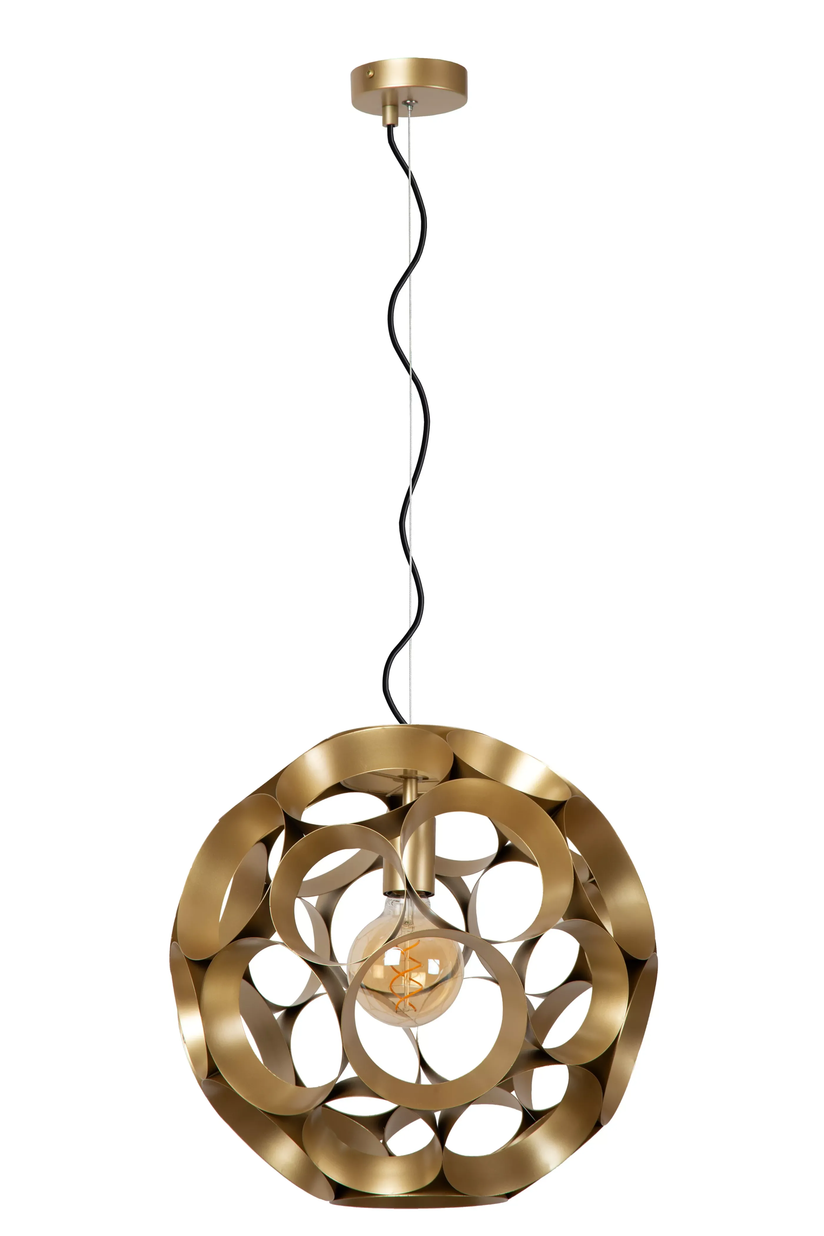 Fashion HANNELORE - Hanglamp - Ø 40 cm - 1xE27 - Mat Goud / Messing Hanglampen
