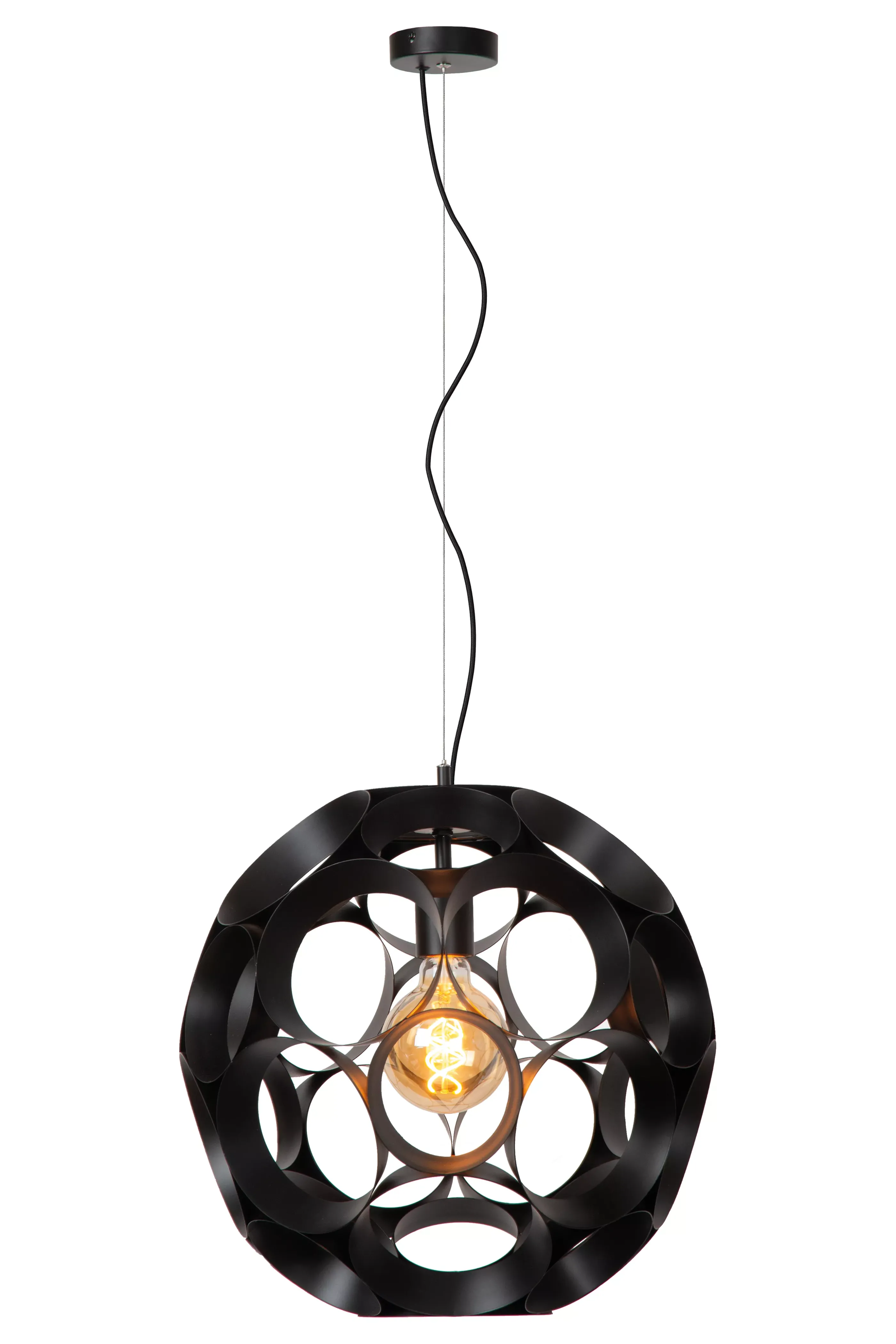 Outlet HANNELORE - Hanglamp - Ø 40 cm - 1xE27 - Zwart Hanglampen