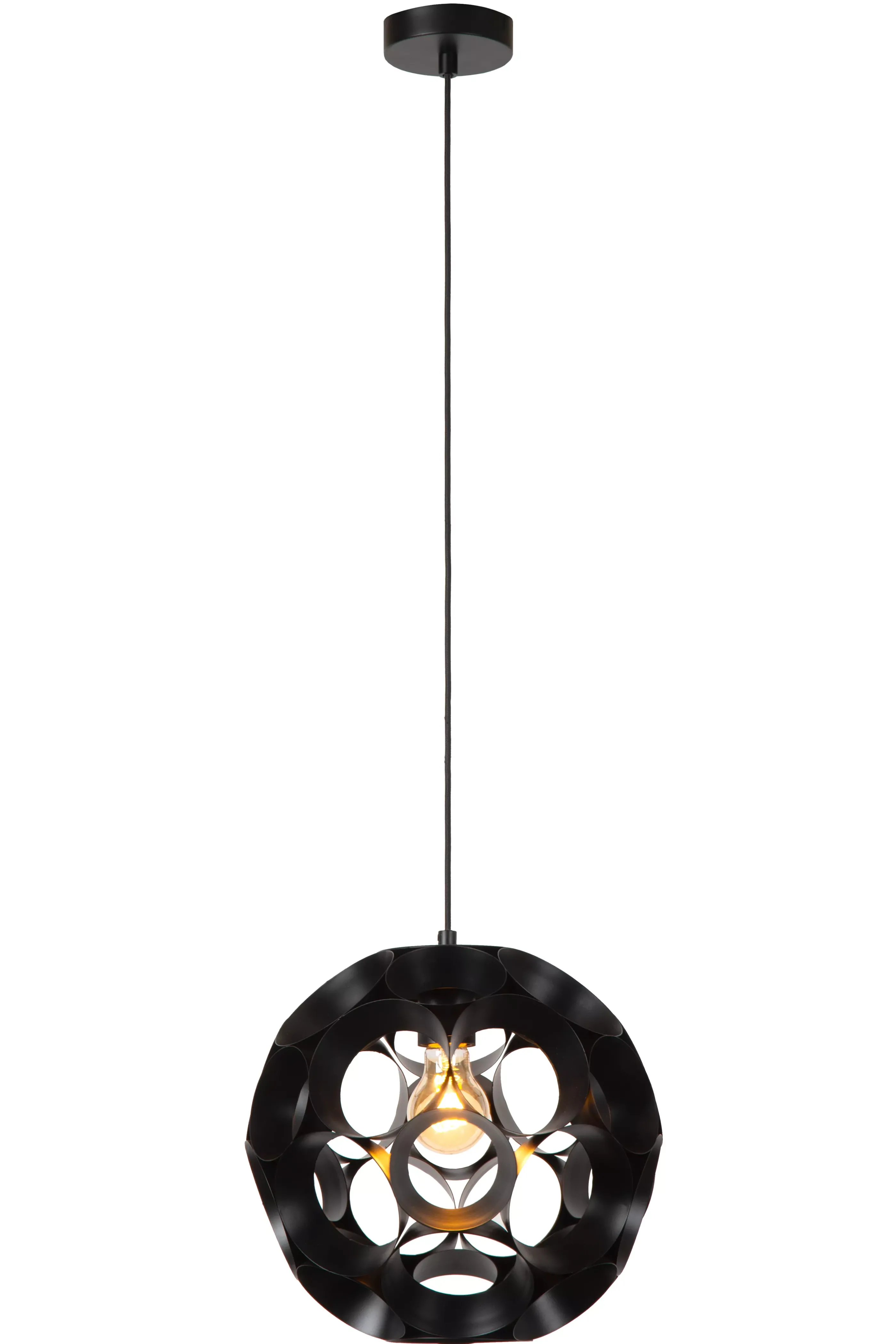 Fashion HANNELORE - Hanglamp - Ø 30 cm - 1xE27 - Zwart Hanglampen