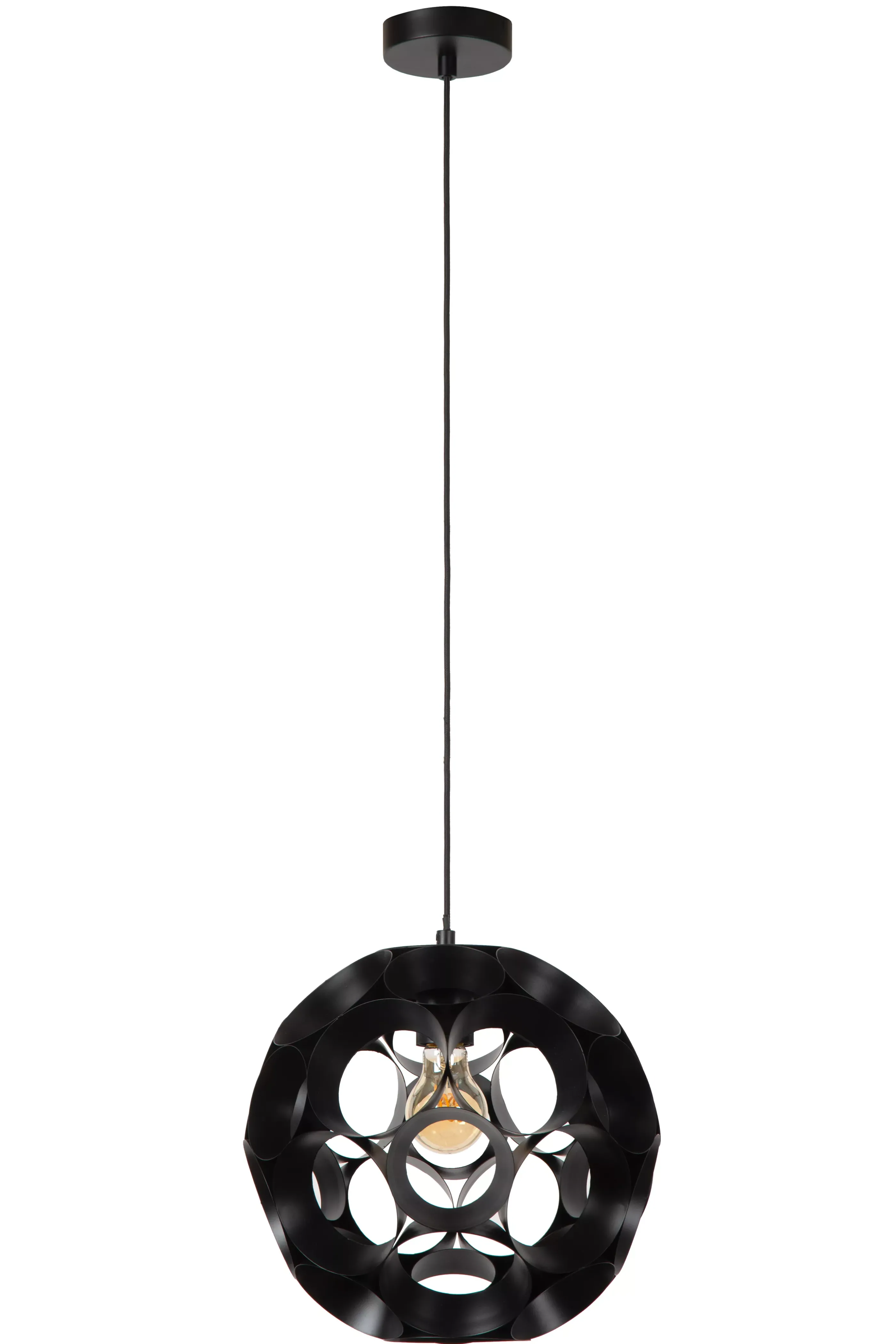 Fashion HANNELORE - Hanglamp - Ø 30 cm - 1xE27 - Zwart Hanglampen