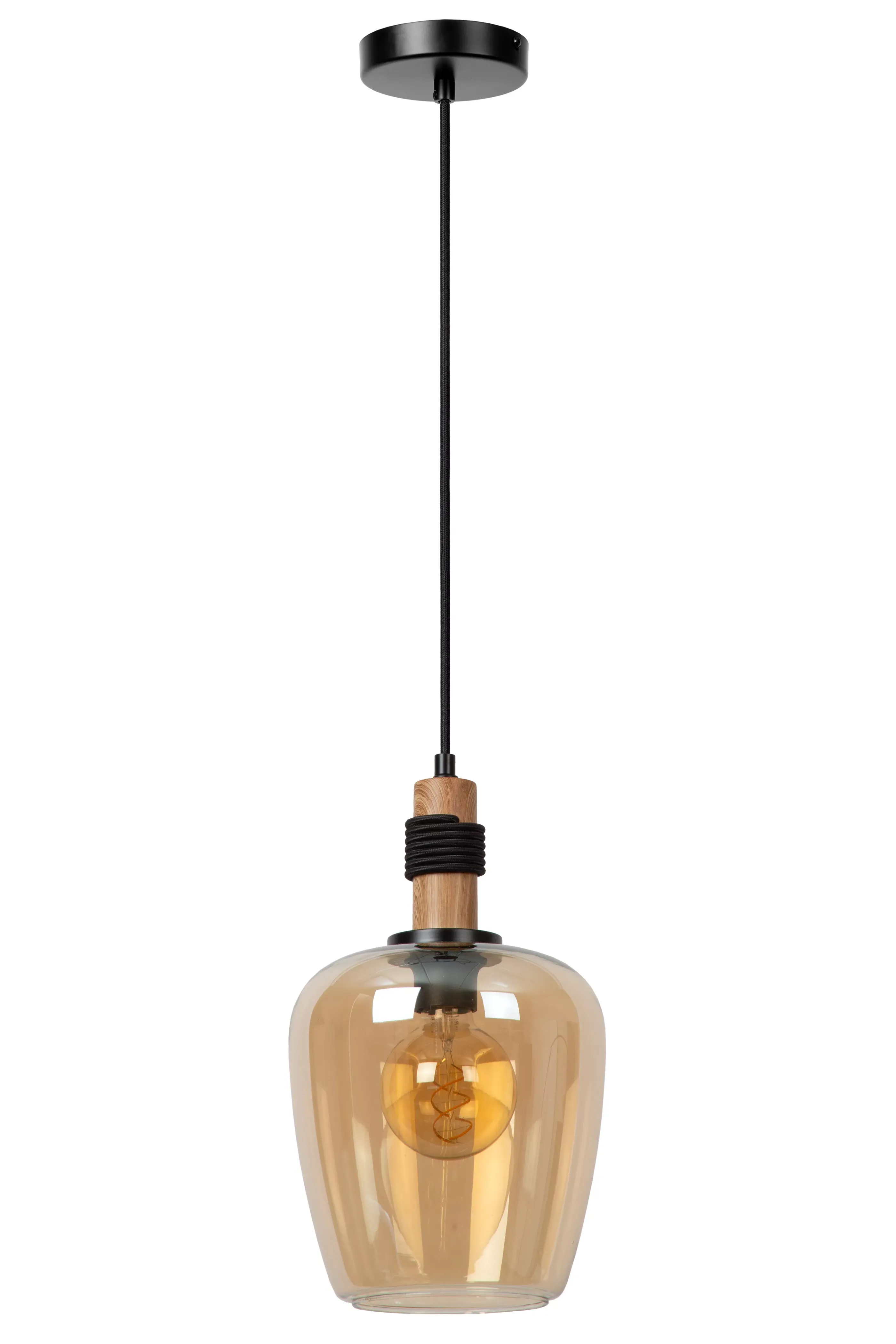 Outlet ILONA - Hanglamp - Ø 22 cm - 1xE27 - Amber Hanglampen