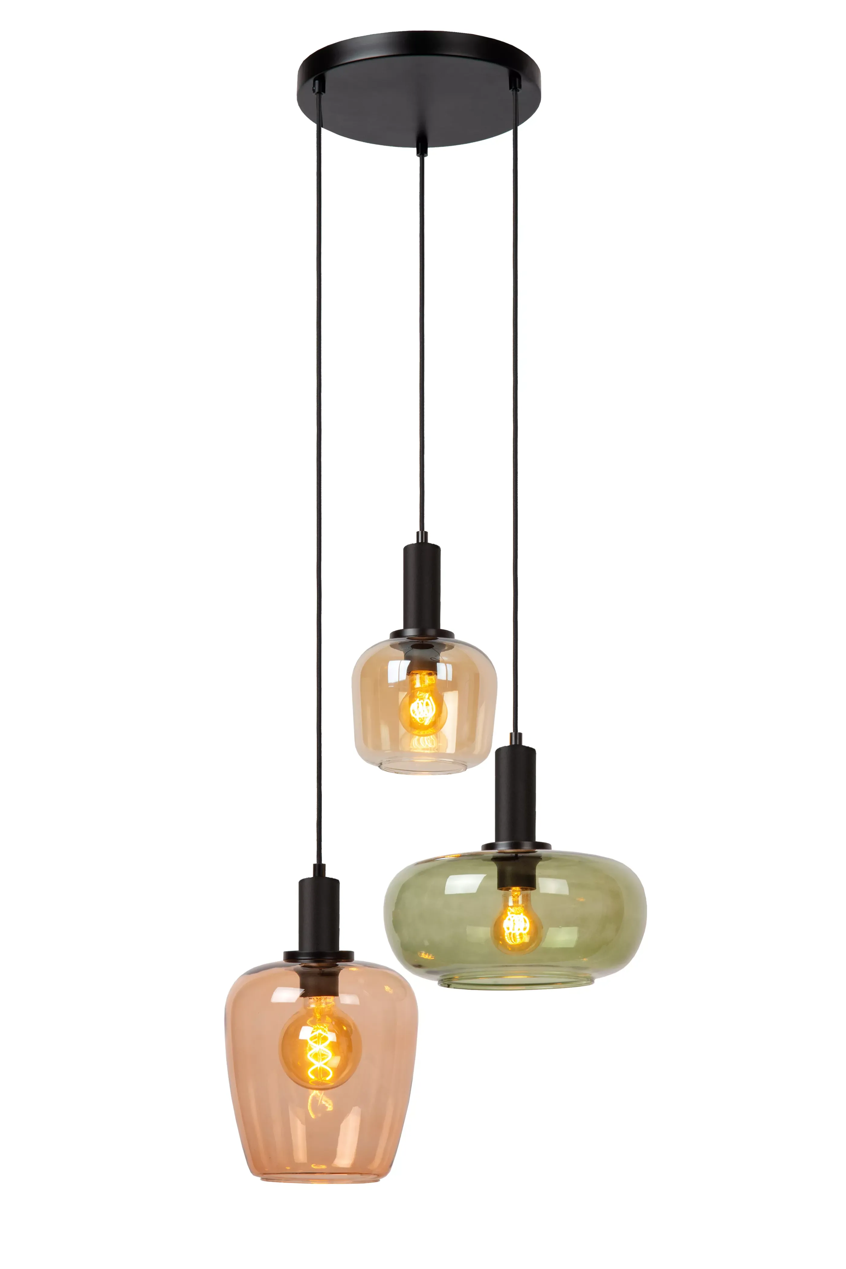 Discount ILONA - Hanglamp - 3xE27 - Zwart Hanglampen
