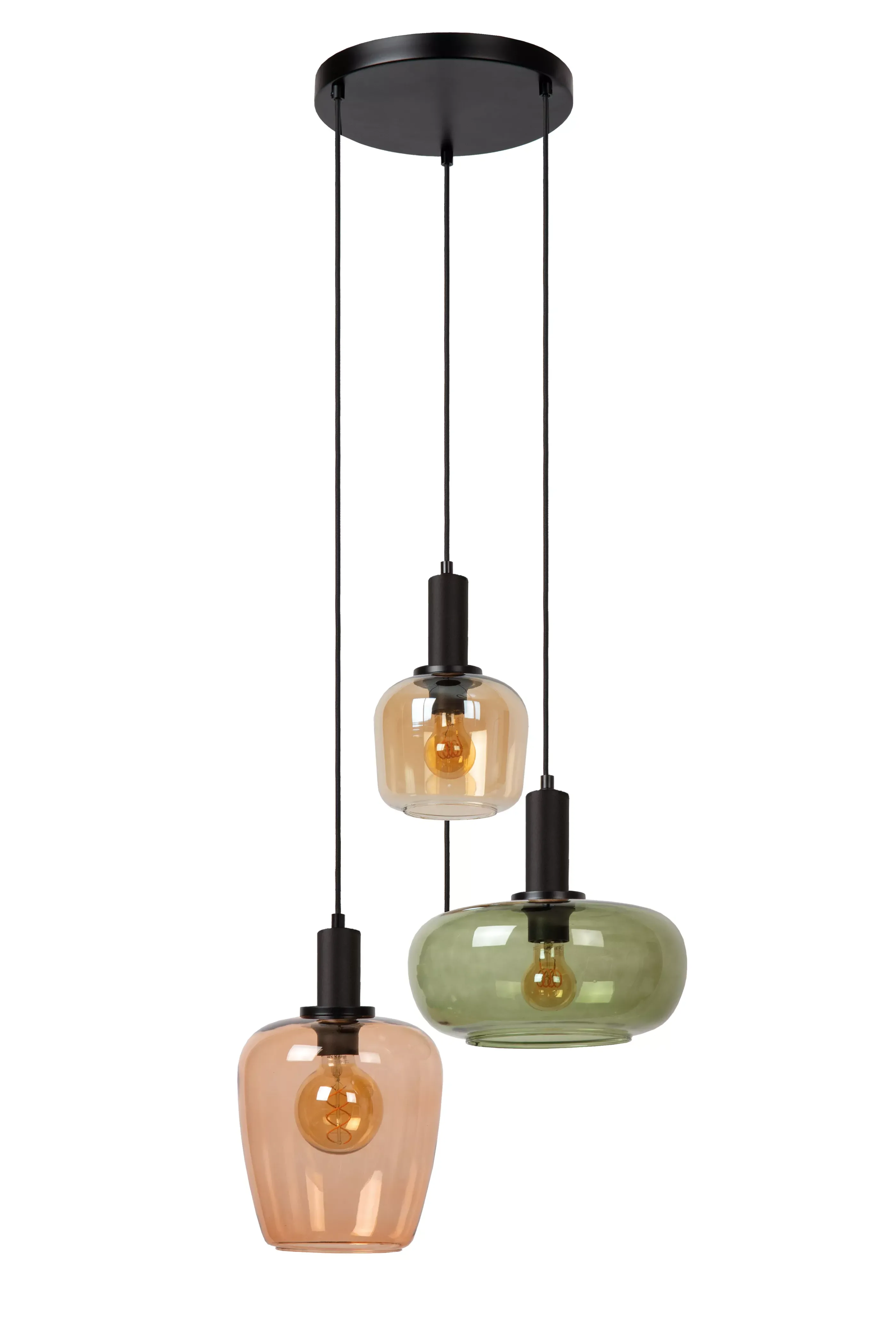 Discount ILONA - Hanglamp - 3xE27 - Zwart Hanglampen
