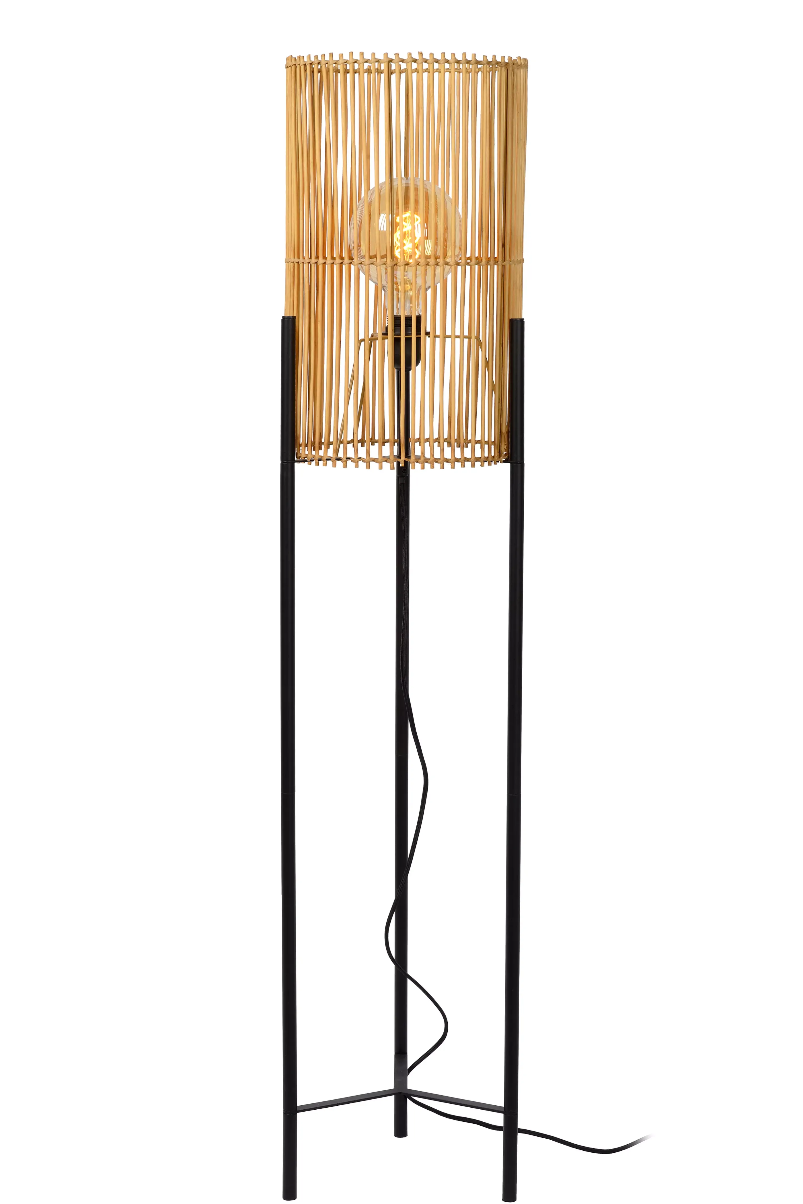 Discount JANTINE - Vloerlamp - Ø 30 cm - 1xE27 - Naturel Staande Lampen