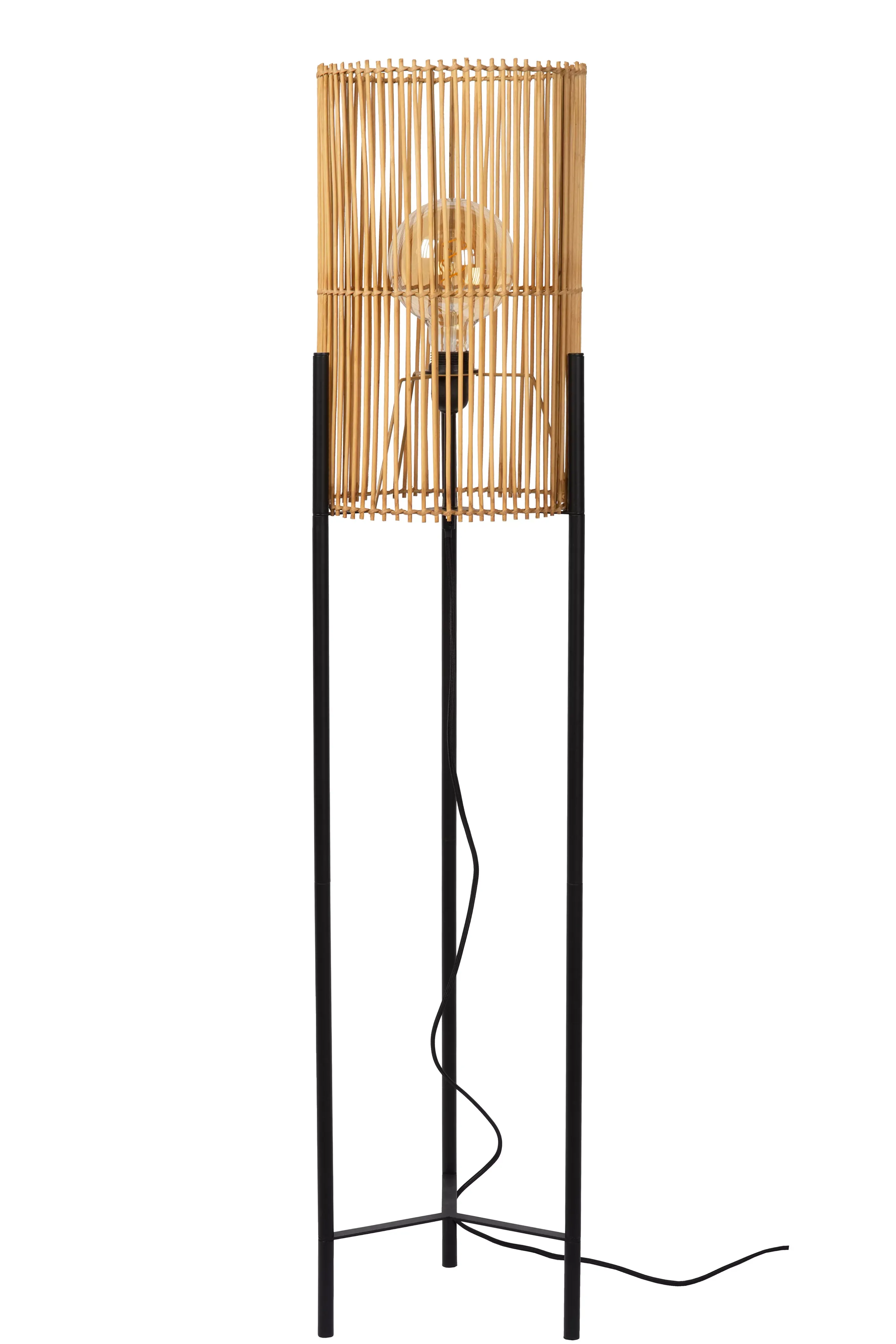 Discount JANTINE - Vloerlamp - Ø 30 cm - 1xE27 - Naturel Staande Lampen