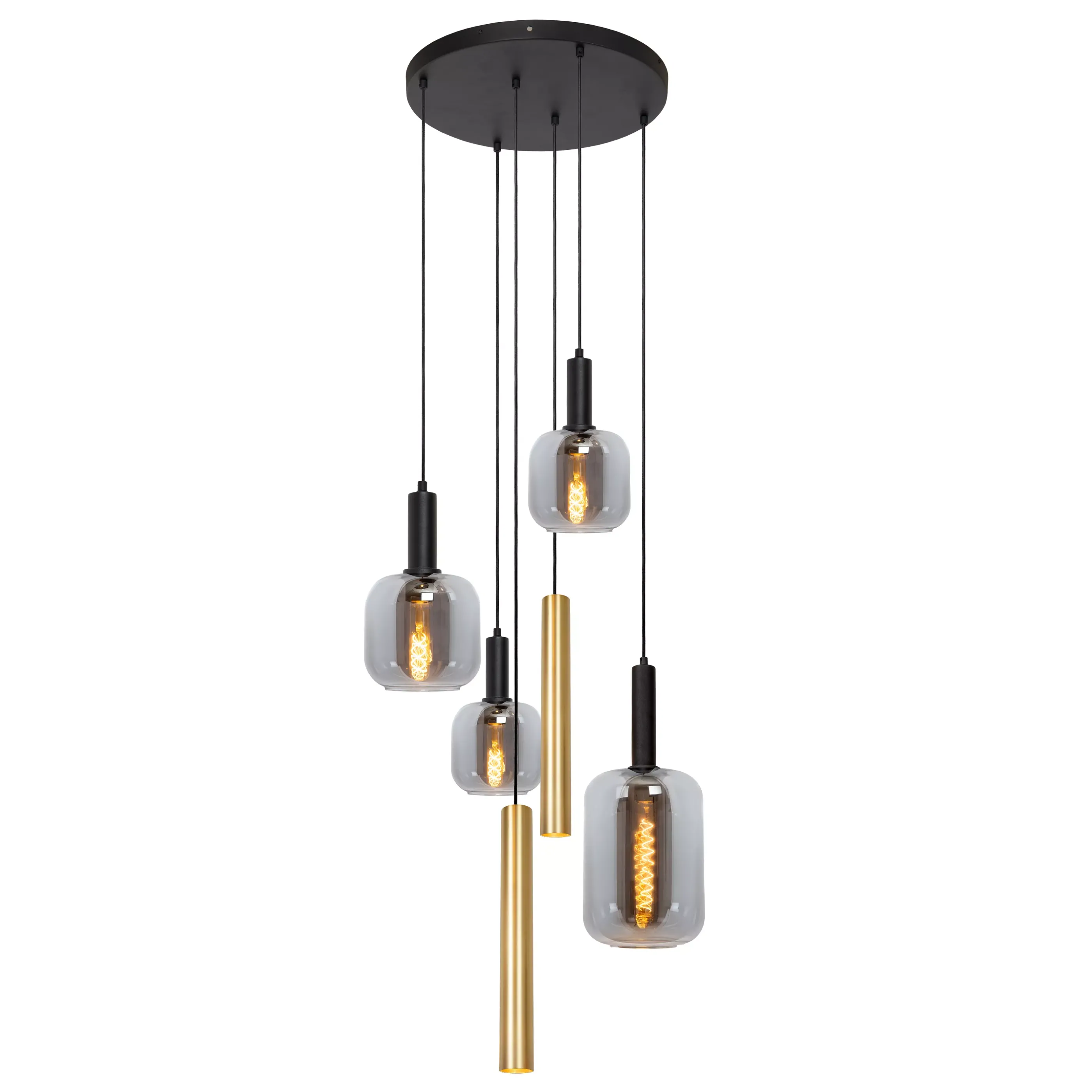 Discount JOANET - Hanglamp - Ø 65 cm - 4xE27 - Koffie Hanglampen