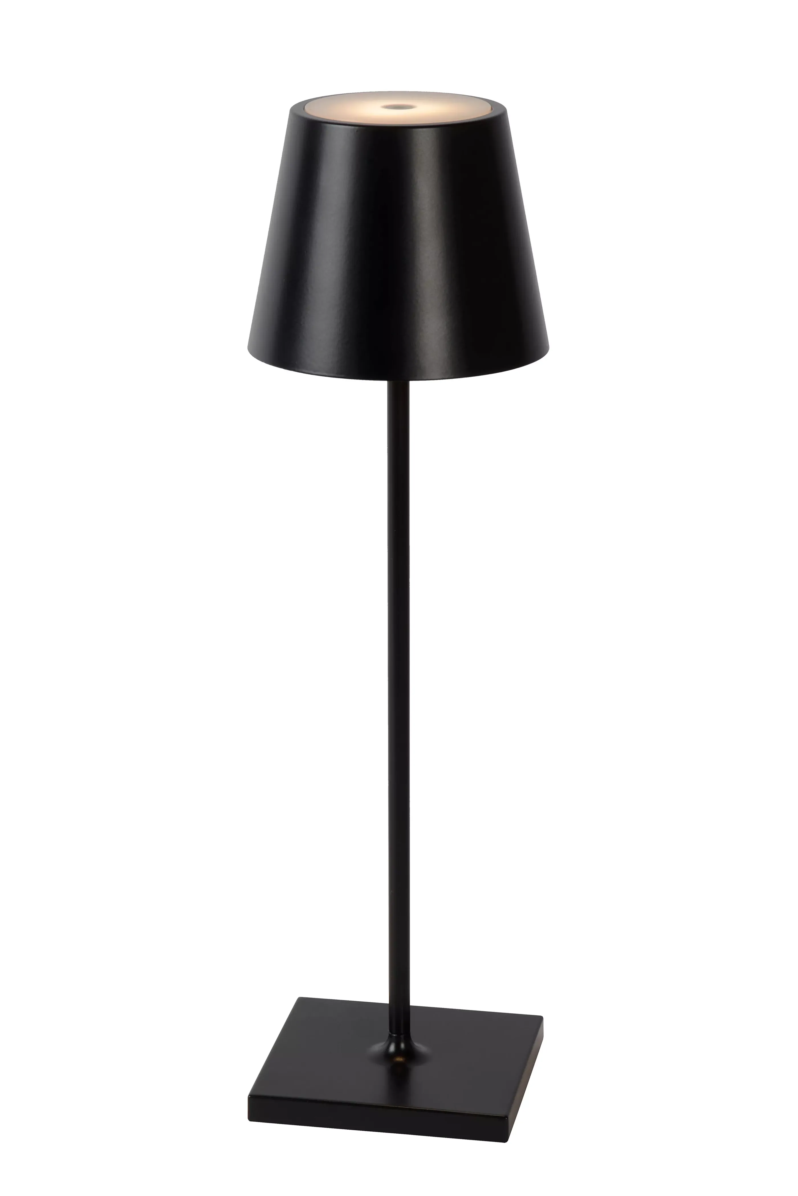 Online JUSTIN - Oplaadbare Tafellamp Binnen/Buiten - Accu/Batterij - Ø 11 cm - LED Dimb. - CCT - 1x2,2W 2700K/3000K - IP54 - Zwart Tafellampen Buiten