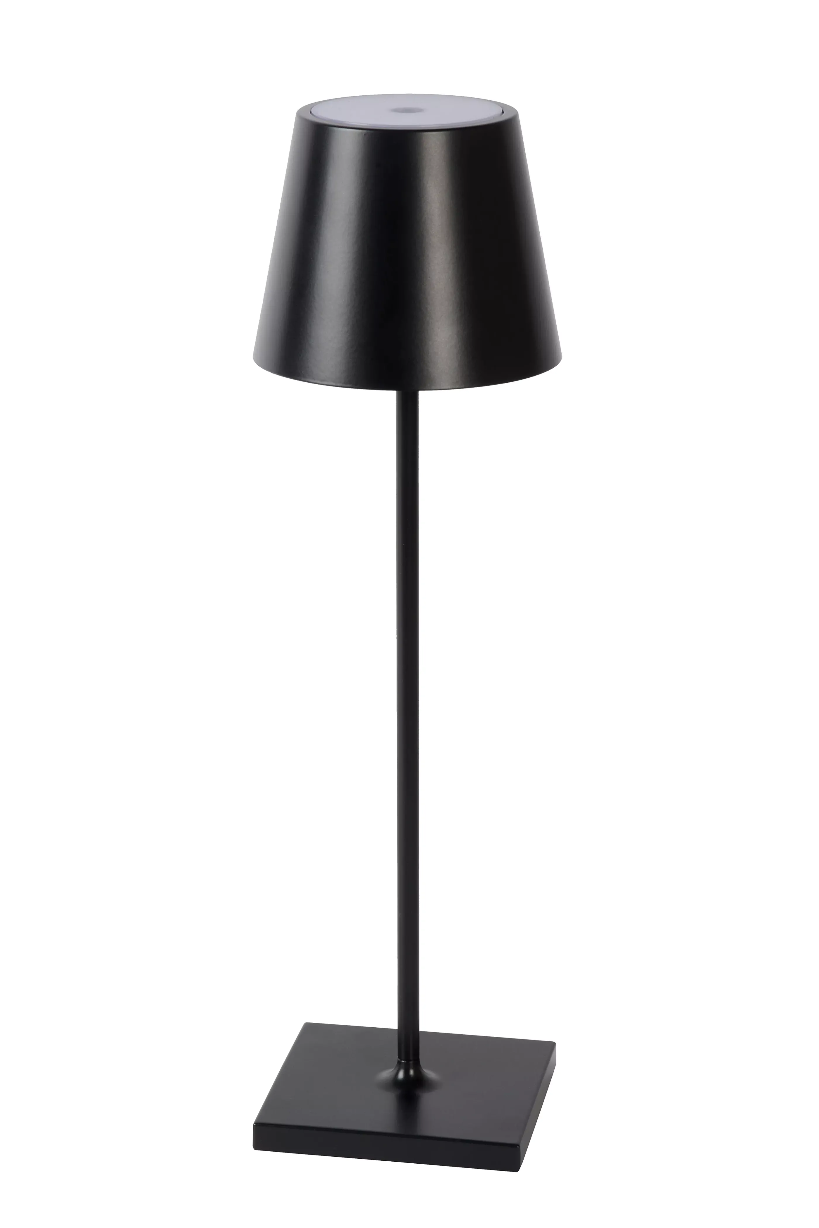 Online JUSTIN - Oplaadbare Tafellamp Binnen/Buiten - Accu/Batterij - Ø 11 cm - LED Dimb. - CCT - 1x2,2W 2700K/3000K - IP54 - Zwart Tafellampen Buiten