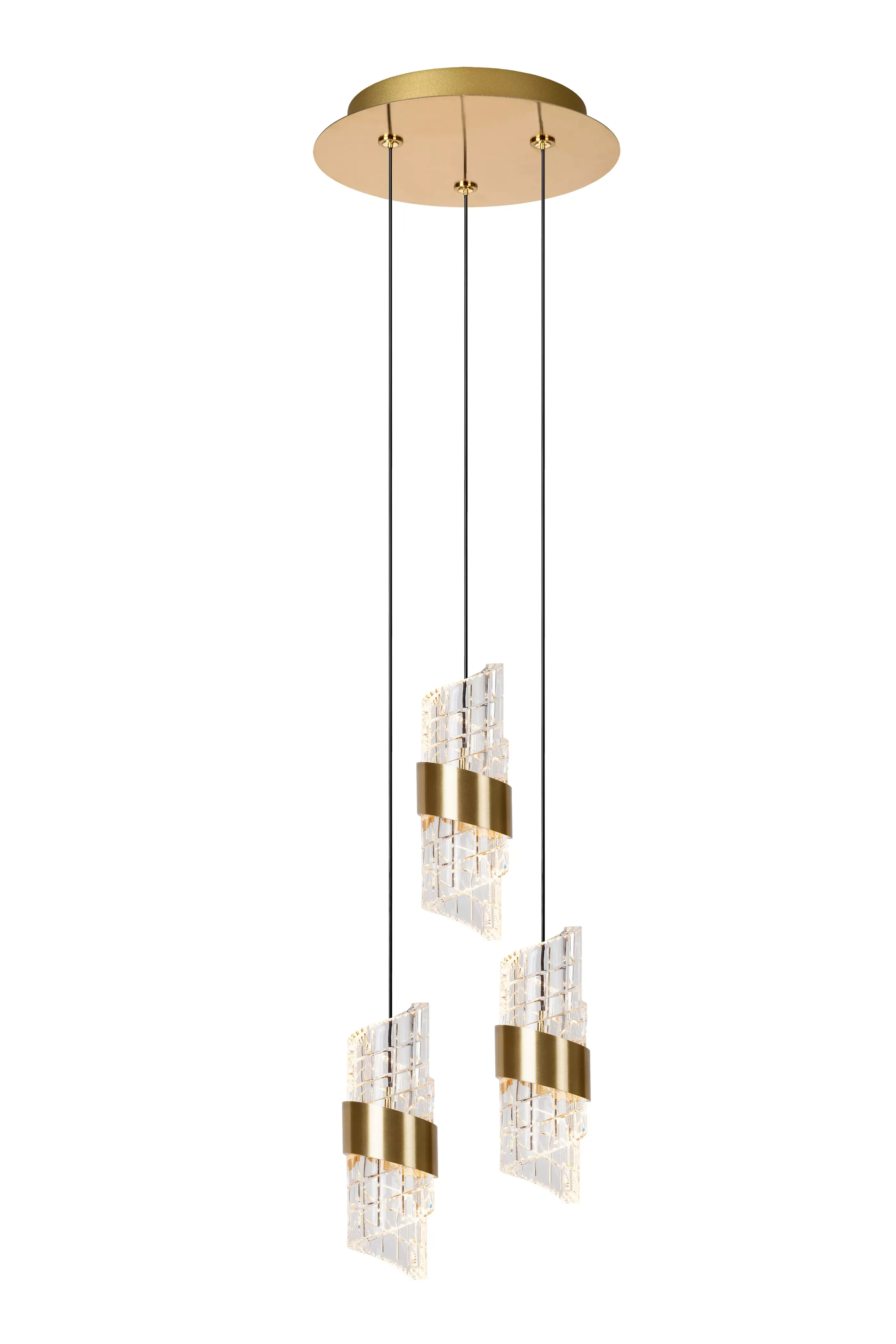 Hot KLIGANDE - Hanglamp - Ø 25 cm - LED Dimb. - 3x8W 2700K - Mat Goud / Messing Hanglampen