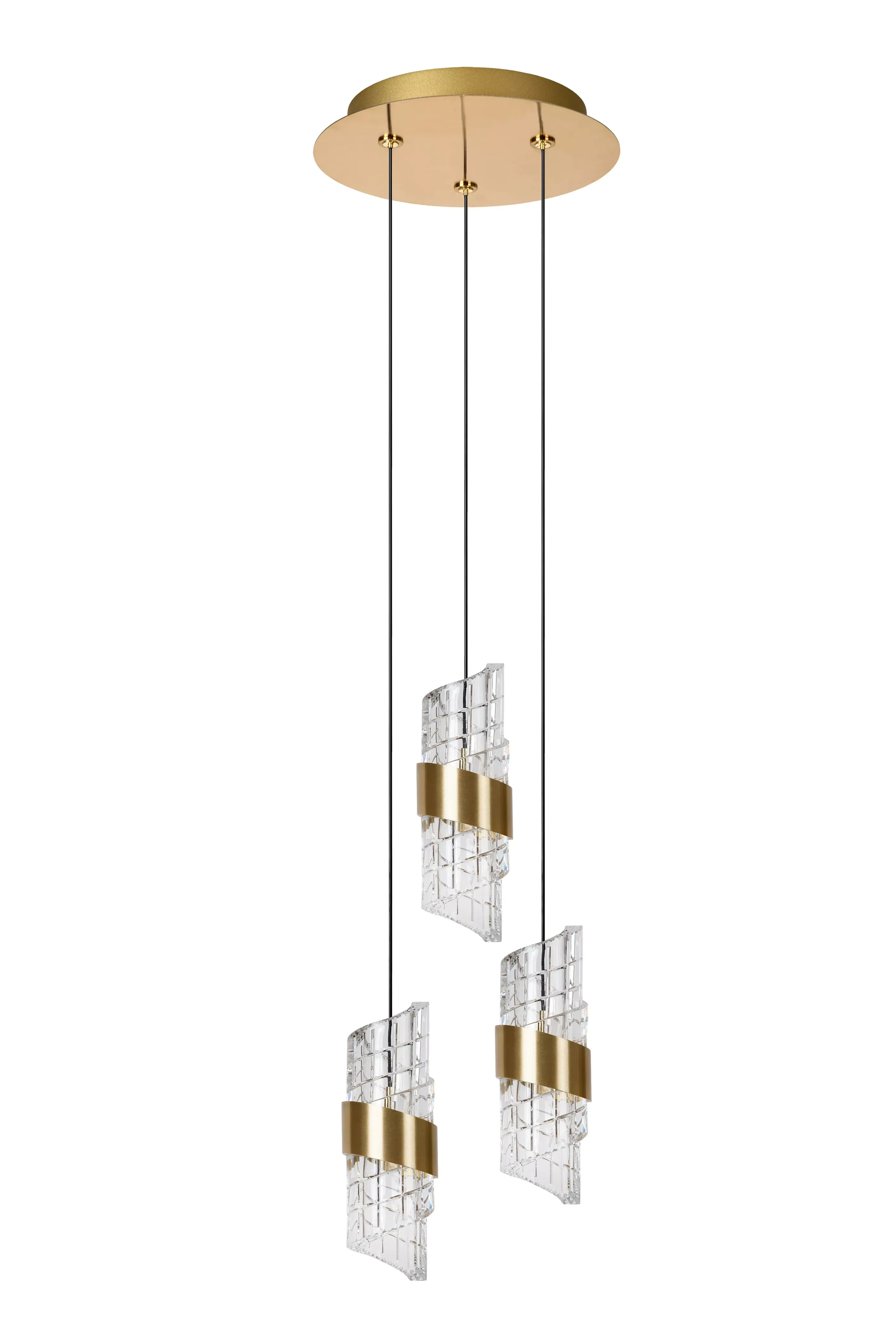 Hot KLIGANDE - Hanglamp - Ø 25 cm - LED Dimb. - 3x8W 2700K - Mat Goud / Messing Hanglampen