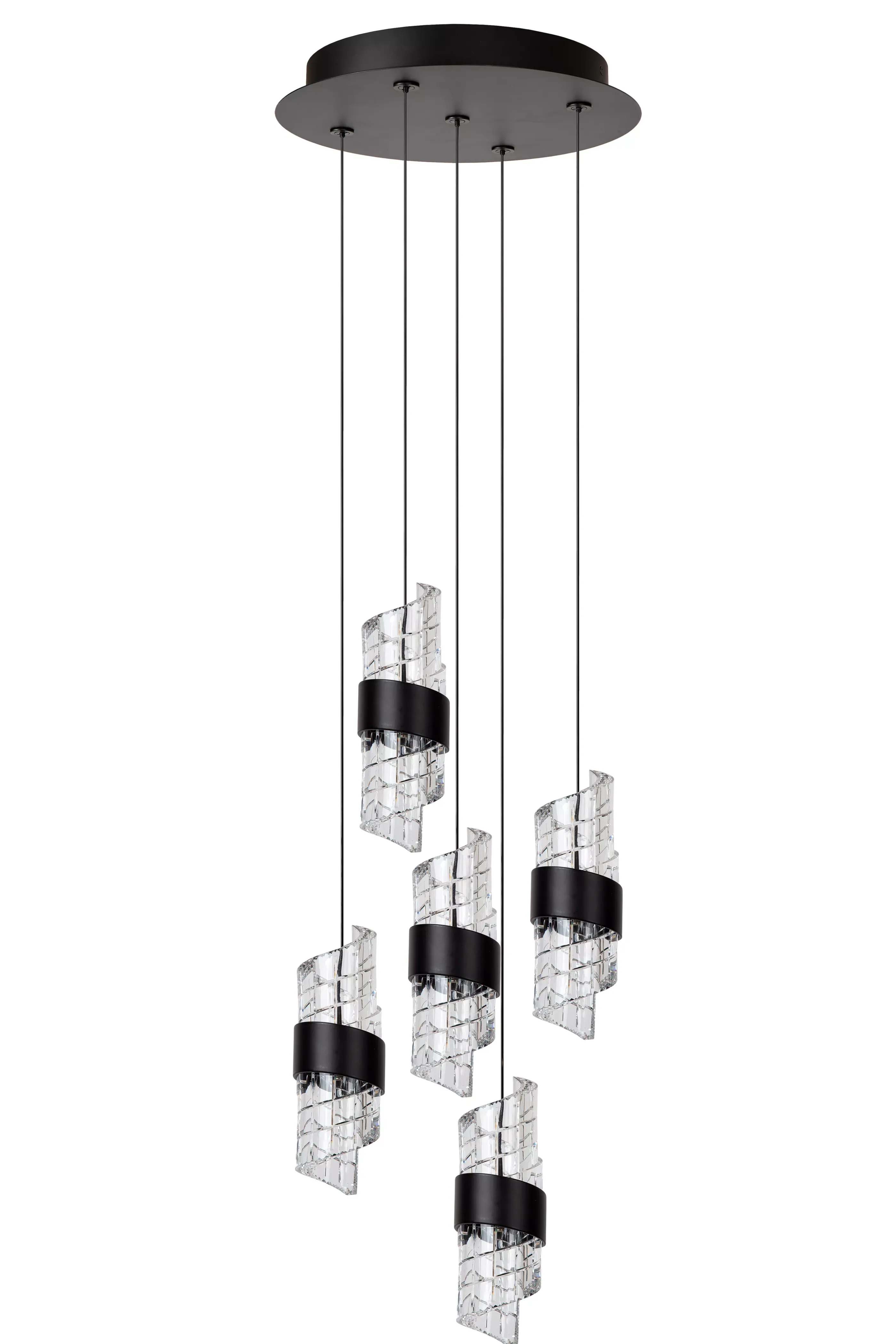 Hot KLIGANDE - Hanglamp - Ø 30 cm - LED Dimb. - 5x8W 2700K - Zwart Hanglampen