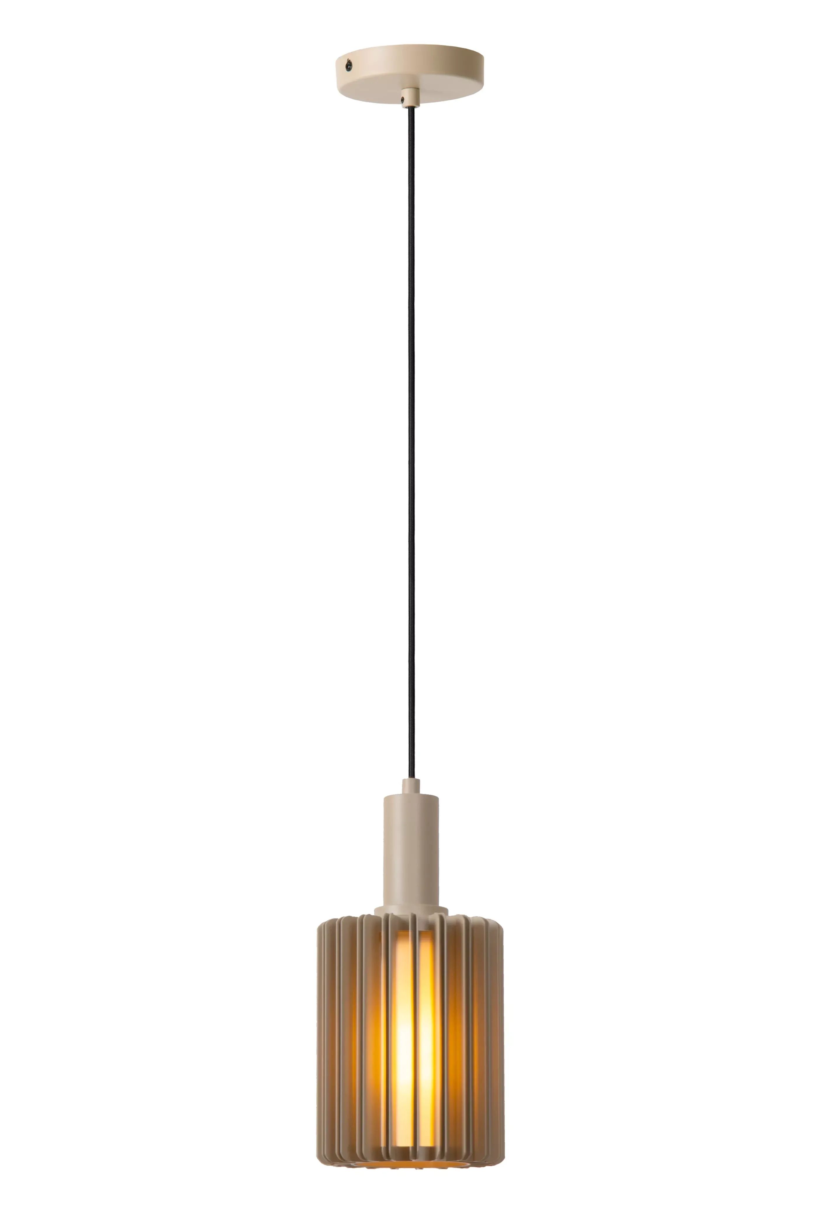 Outlet LAMBRES - Hanglamp - Ø 15 cm - 1xE27 - Taupe Hanglampen