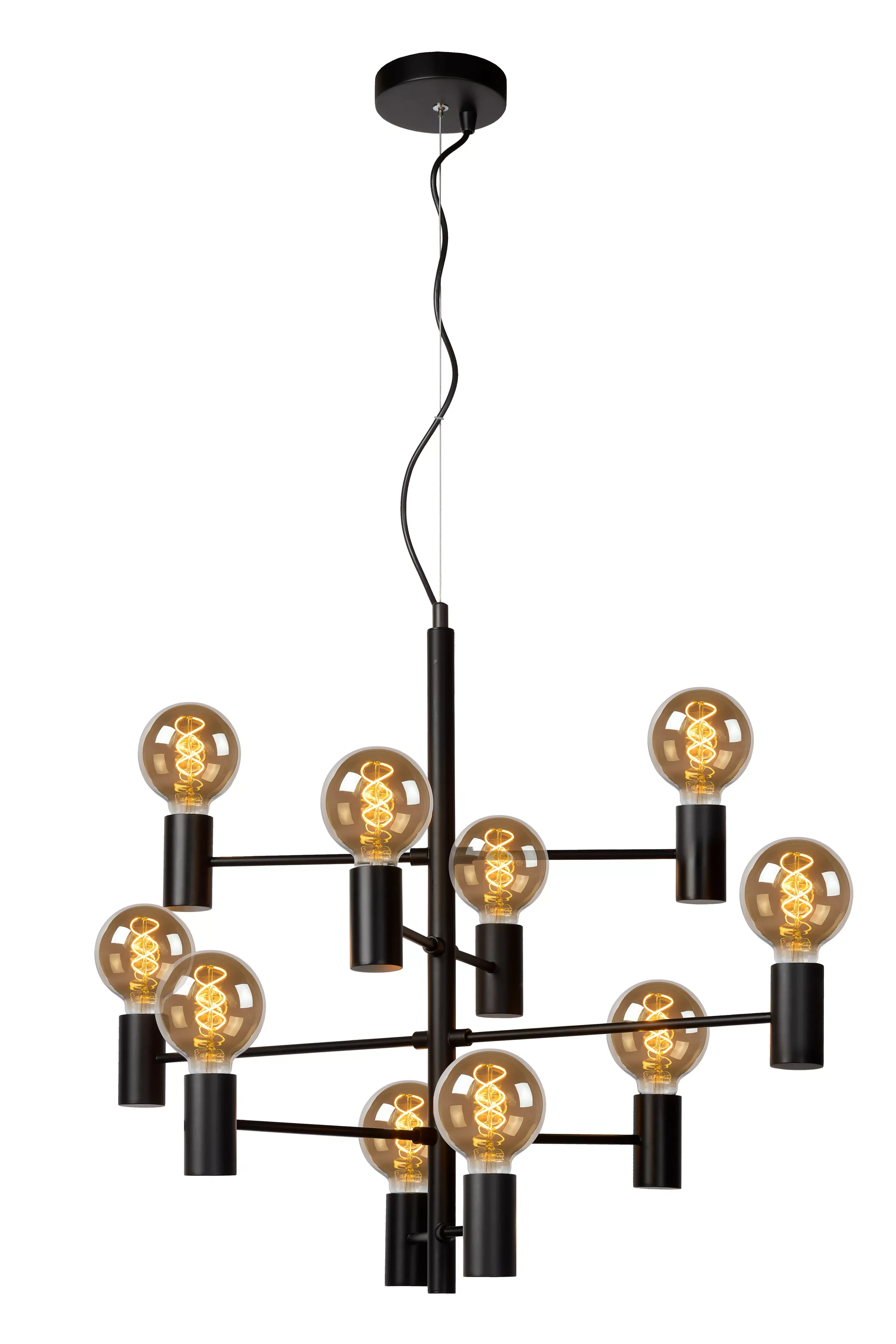 Flash Sale LEANNE - Hanglamp - Ø 65 cm - 10xE27 - Zwart Hanglampen