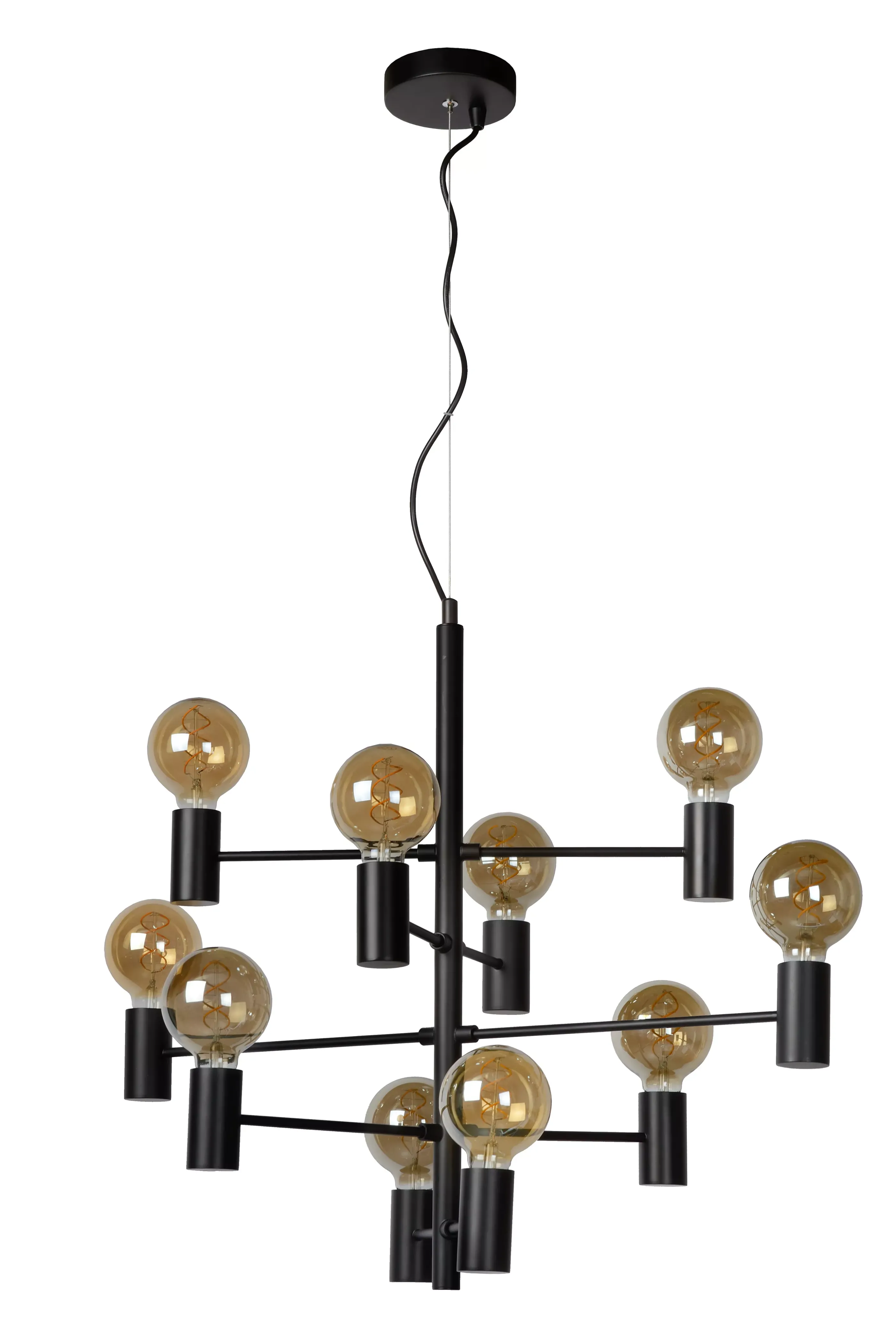 Flash Sale LEANNE - Hanglamp - Ø 65 cm - 10xE27 - Zwart Hanglampen