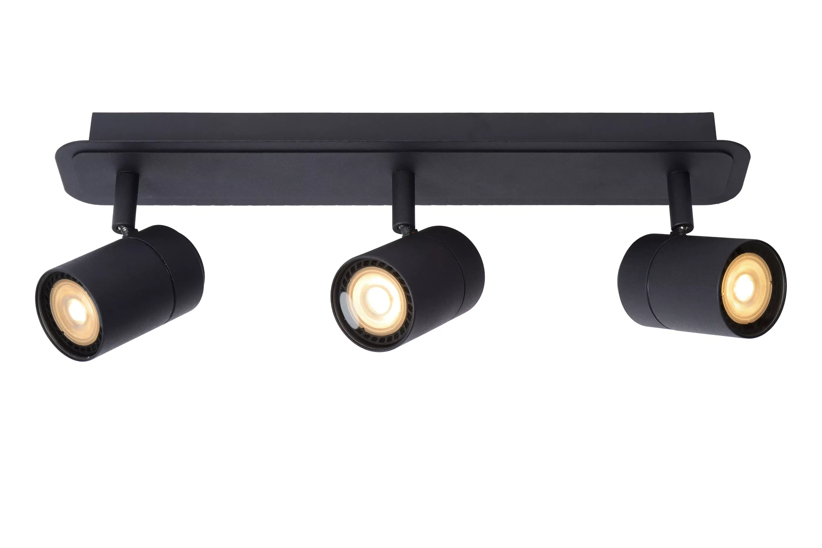 Discount LENNERT - Plafondspot Badkamer - LED Dimb. - GU10 - 3x5W 3000K - IP44 - Zwart Plafondlampen